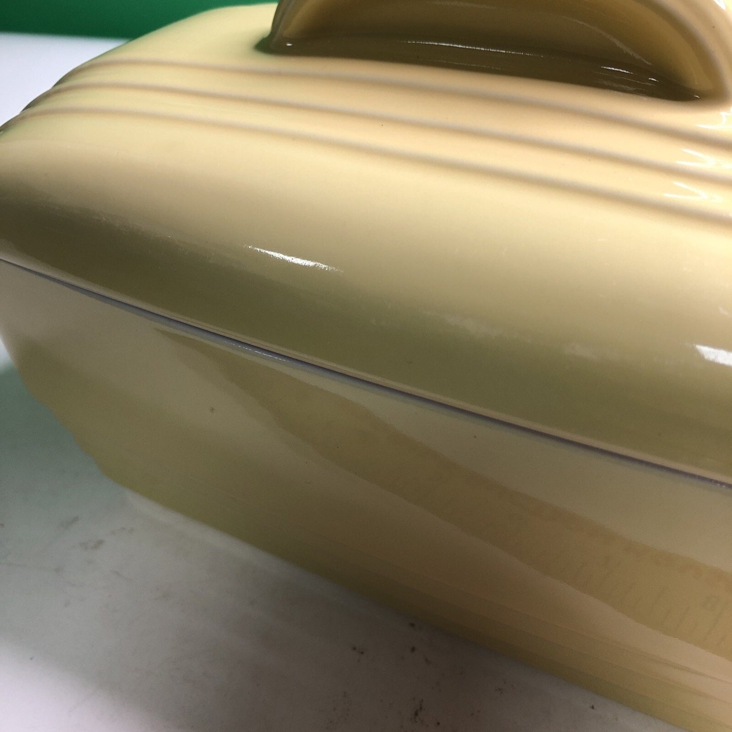 VINTAGE Hall Westinghouse Refrigerator Dish With Lid YELLOW #5064 8.5x5.5x5.5h