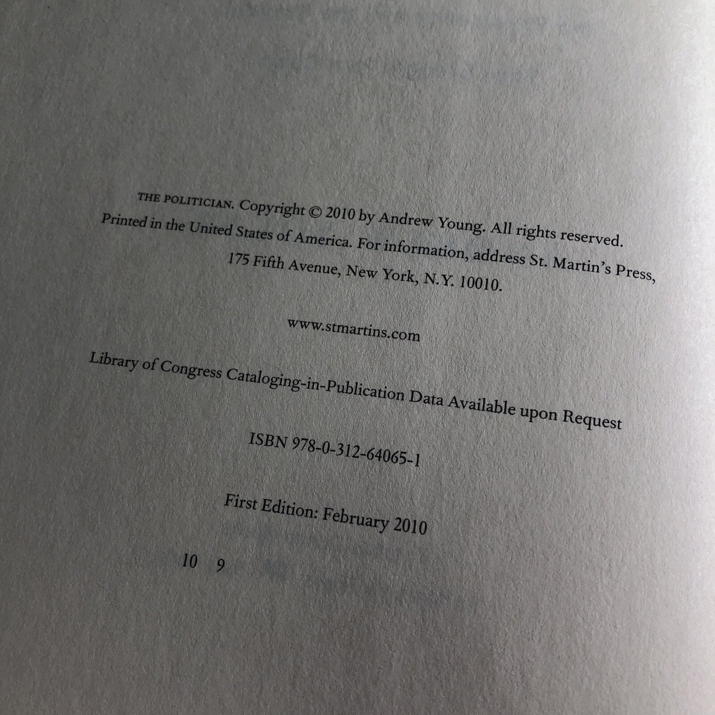 THE POLITICIAN An Insider’s Account Of John Edwards’s Presidency by Andrew Young