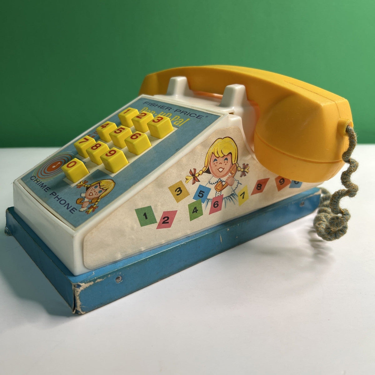 Vintage 1968 Fisher Price Pop Up Pal Chime Phone #150 Toy Telephone