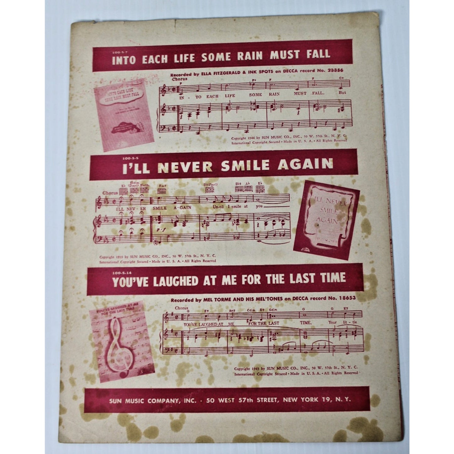 RARE 1945 Sheet Music- That Ole Devil Called Love- Billie Holiday- Sun Music