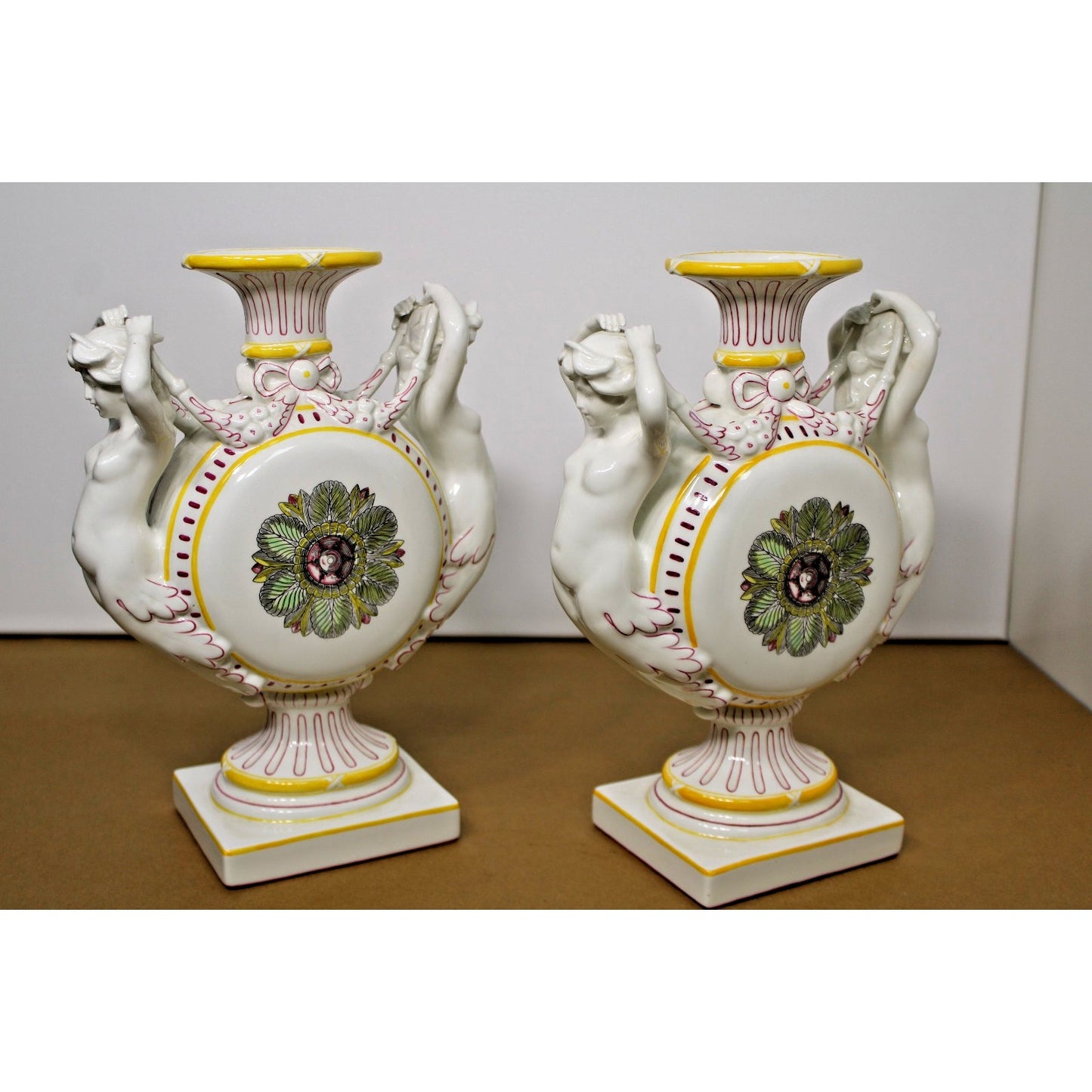 Pair of Porcelain Mermaid Vases by Jeanne Reed's Historic Charleston Foundation