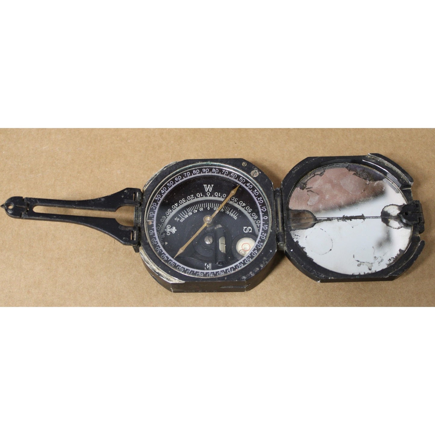 US Civil Engineer Corps Handheld Compass & Leather Case, Keuffel & Esser Co.