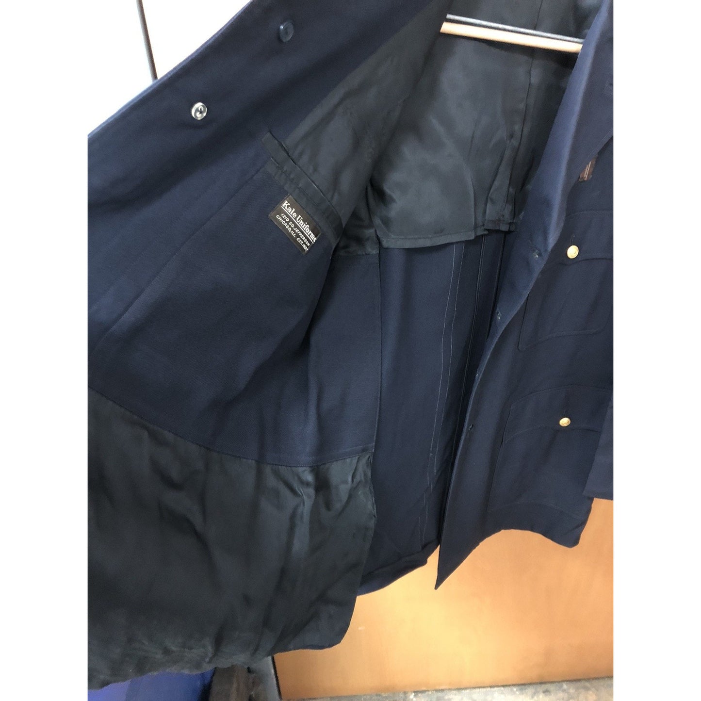 Vintage Chicago Police Coat Double Breasted Brawny Blues Kale Uniform Jacket