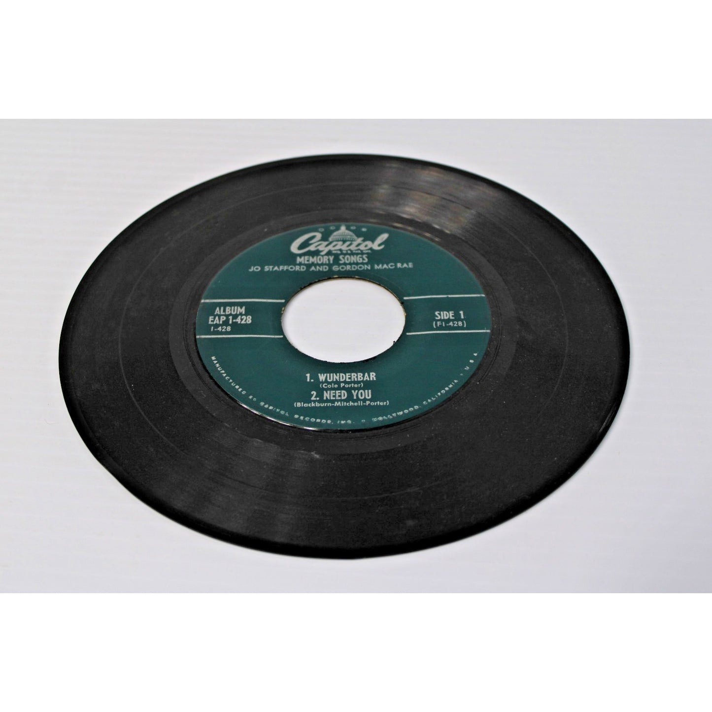 Jo Stafford Gordon MacRae 45rpm 1953 EP Capitol EAP 1-428 Memory Songs