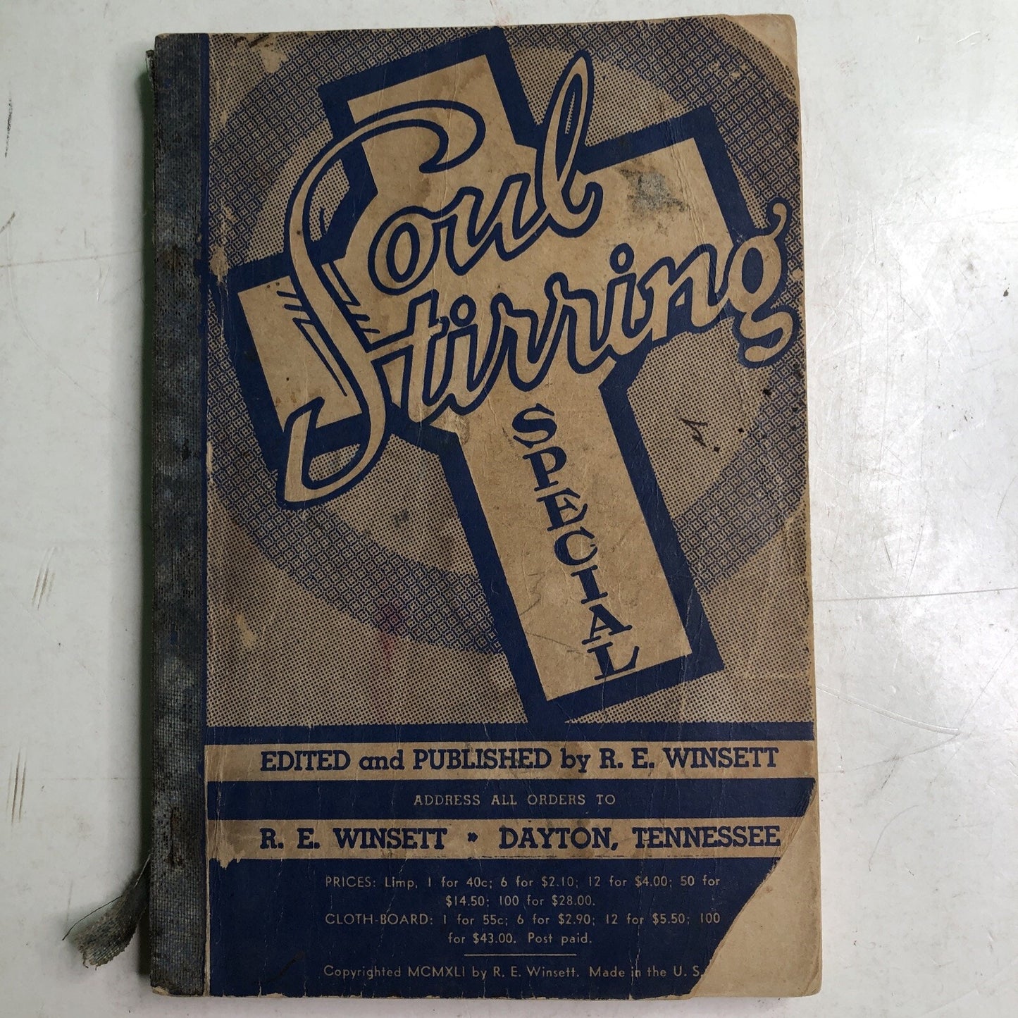 1941 Gospel Hymnal R E Winsett Soul Stirring Special Tennessee Songbook Music