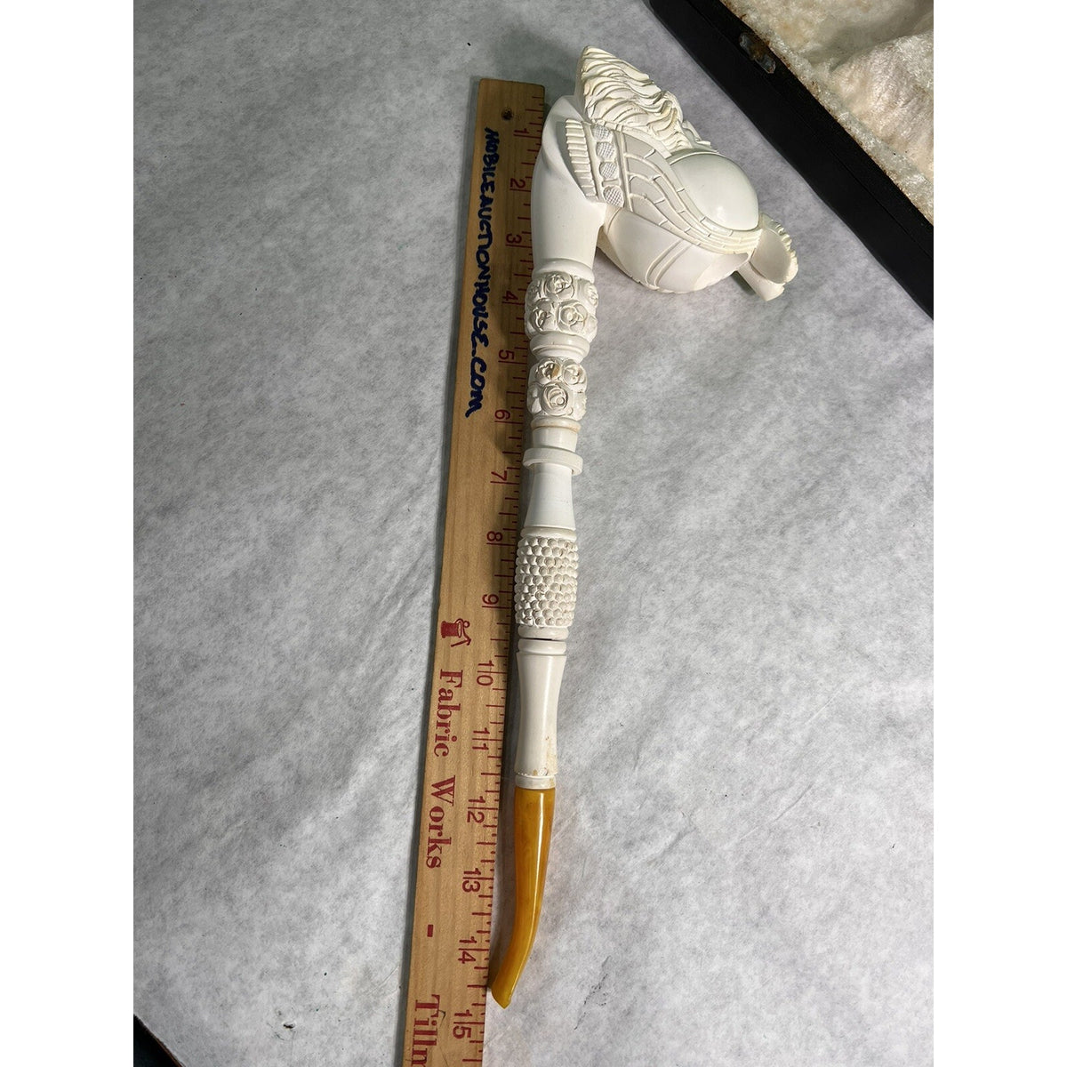 HUGE Vintage Turban Sultan Meerschaum Pipe never used VGC 15 inches long