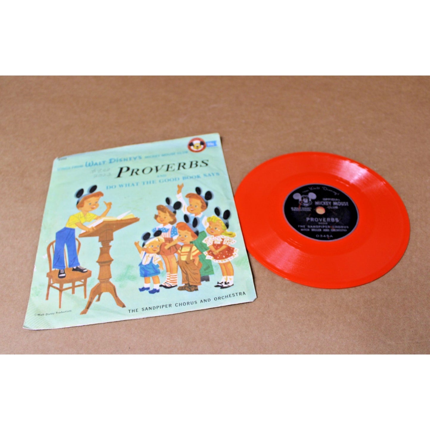 VTG Disney Mickey Mouse Club, Proverbs and Do What the Good Book Says 45 RPM