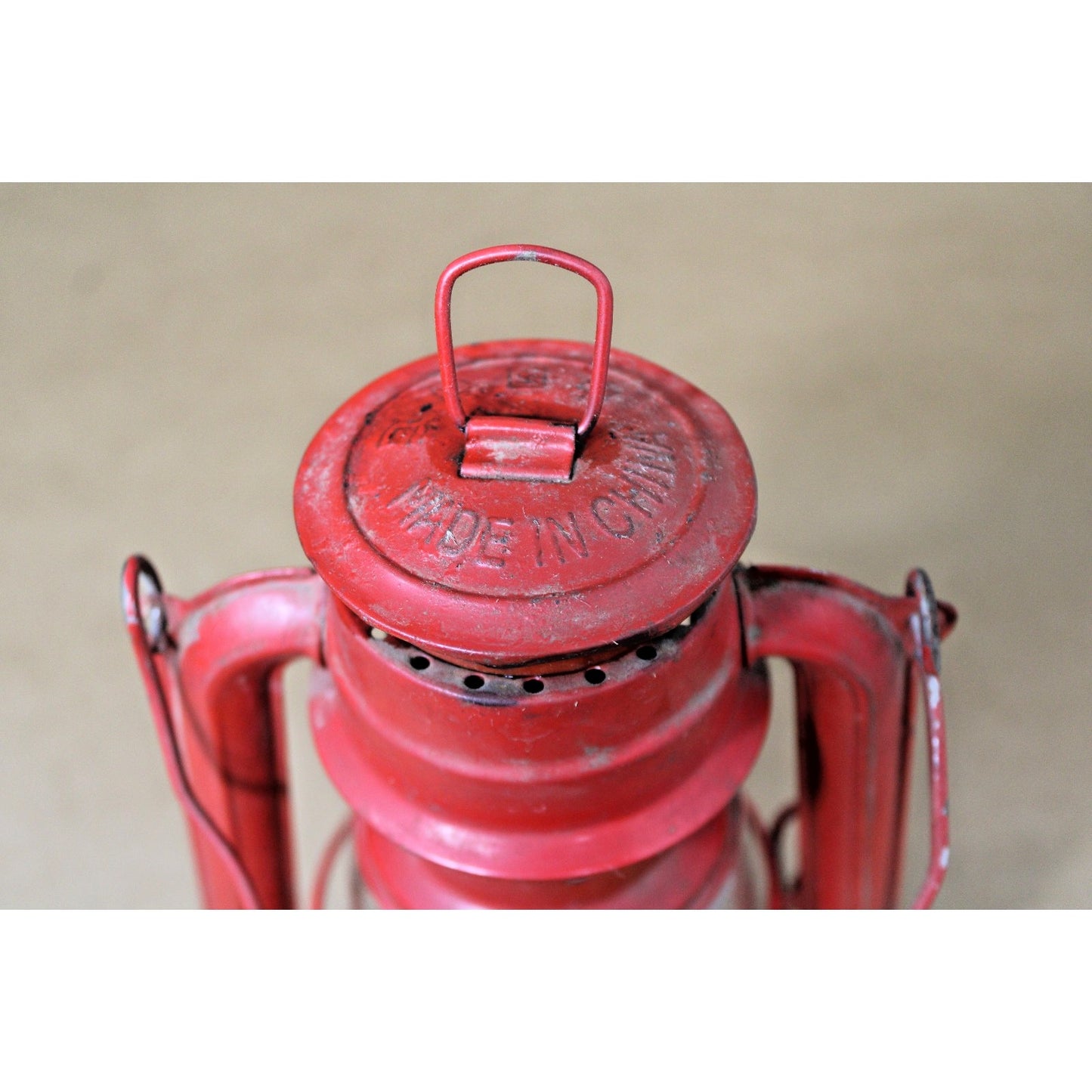 Vintage Pair of Red Kerosene Lanterns, Oil Lamps, 1 Swallow Brand, 10.5" H