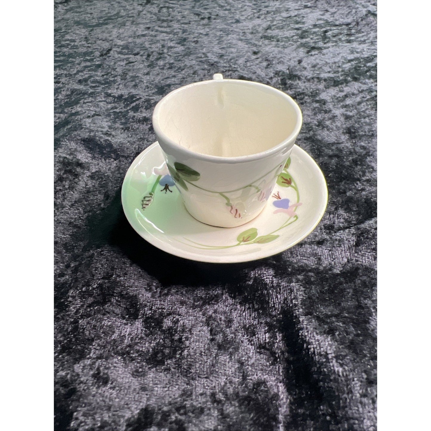 1960 MAMMY'S SHANTY ATLANTA, GA Hand painted Miniature Souvenir Cup & Saucer