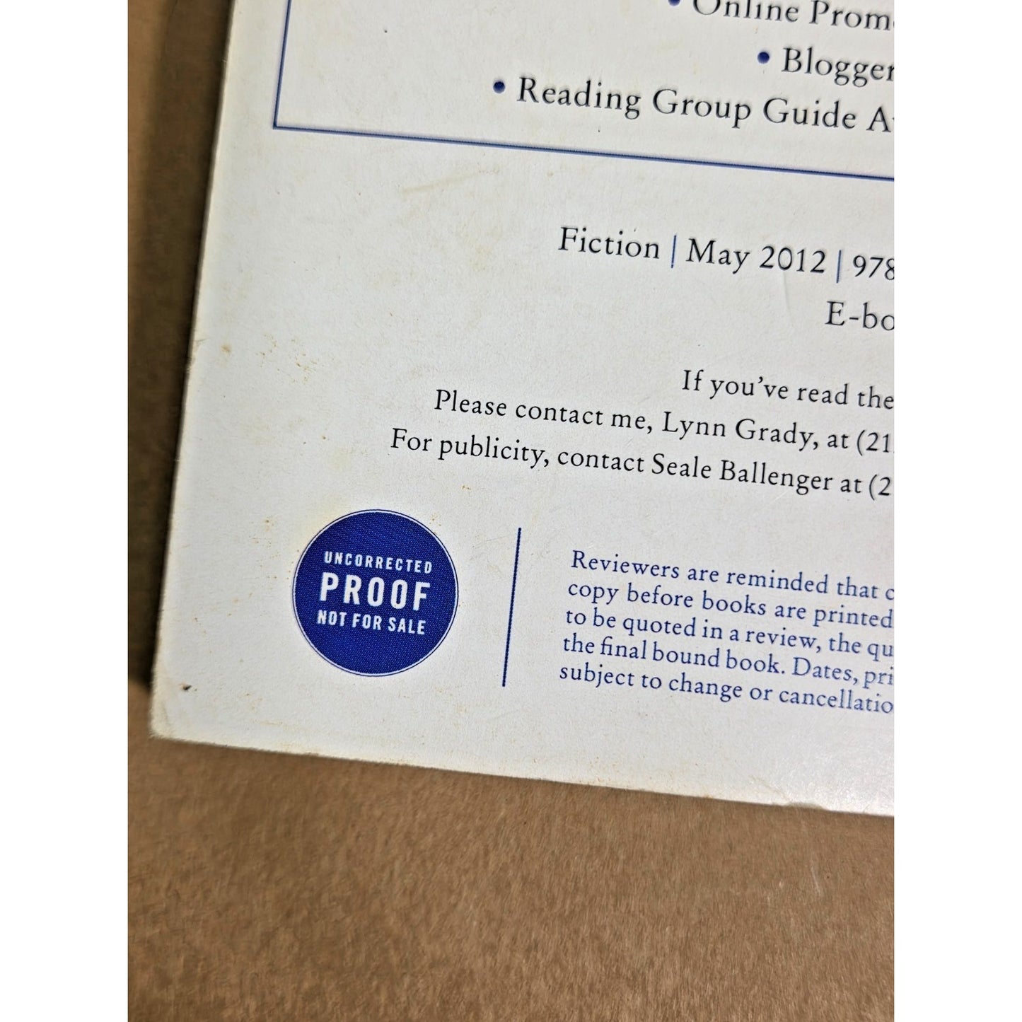 Wiley Cash: A Land More Kind Than Home - Double Signed Uncorrected Proof (2012)