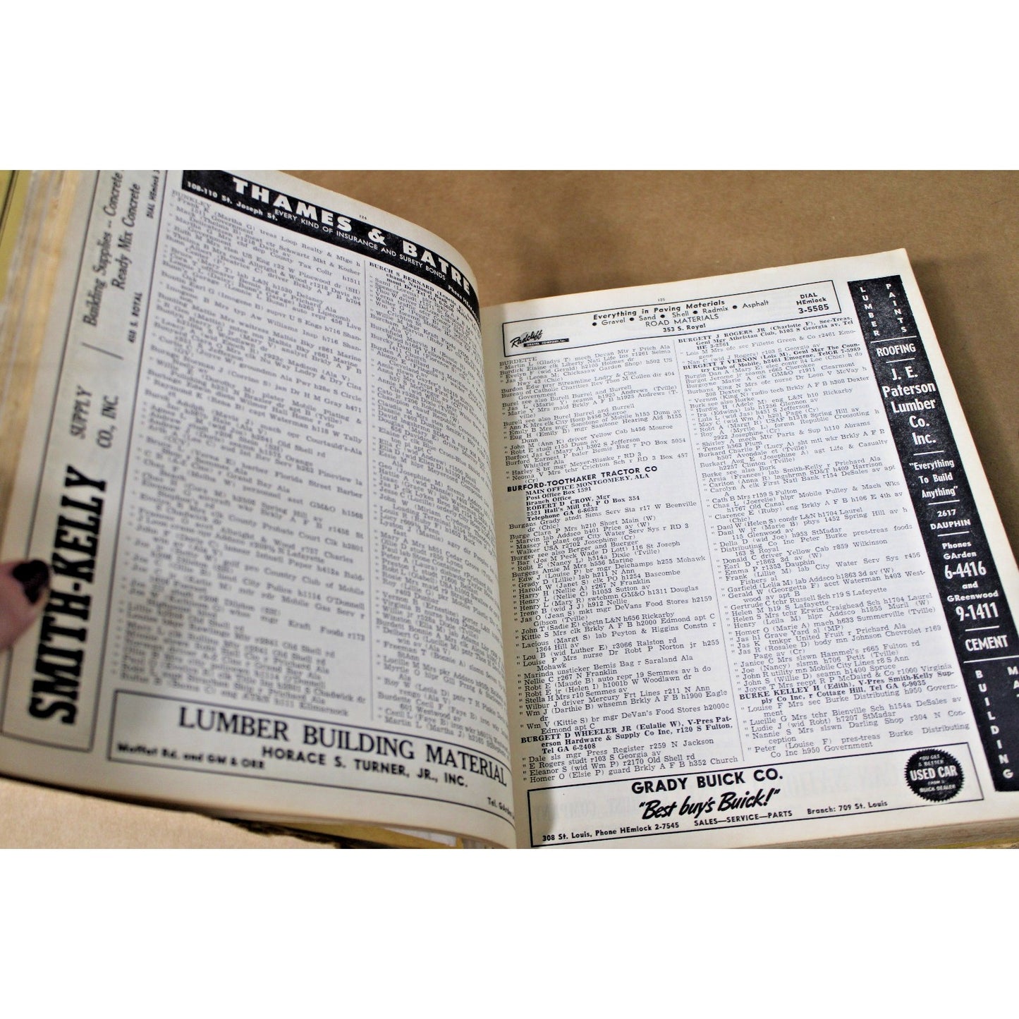 1955 Mobile, Alabama City Directory includes Chickasaw, Whistler, Outlying Areas