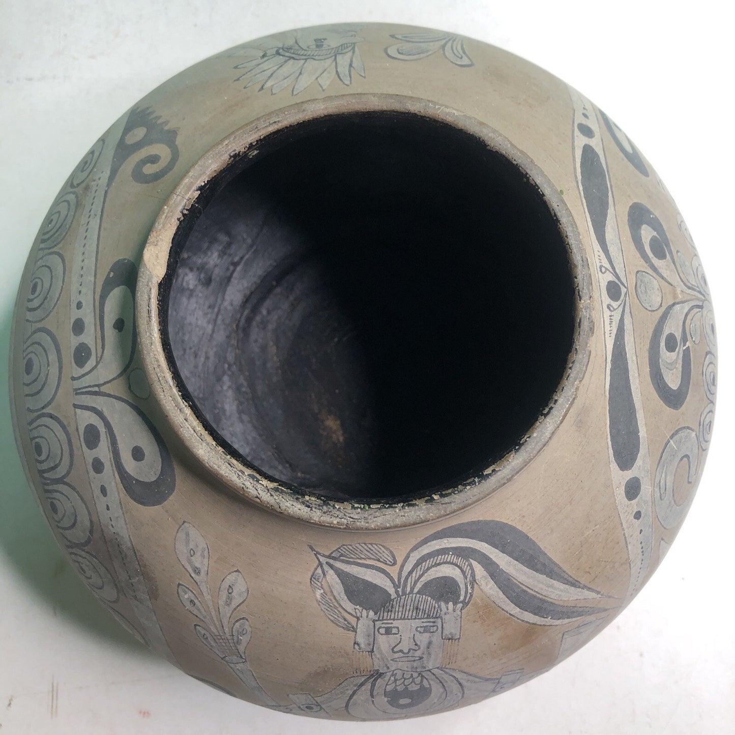 Native American Or Mata Ortiz Style Handpainted Pottery Vase Pot Polychrome