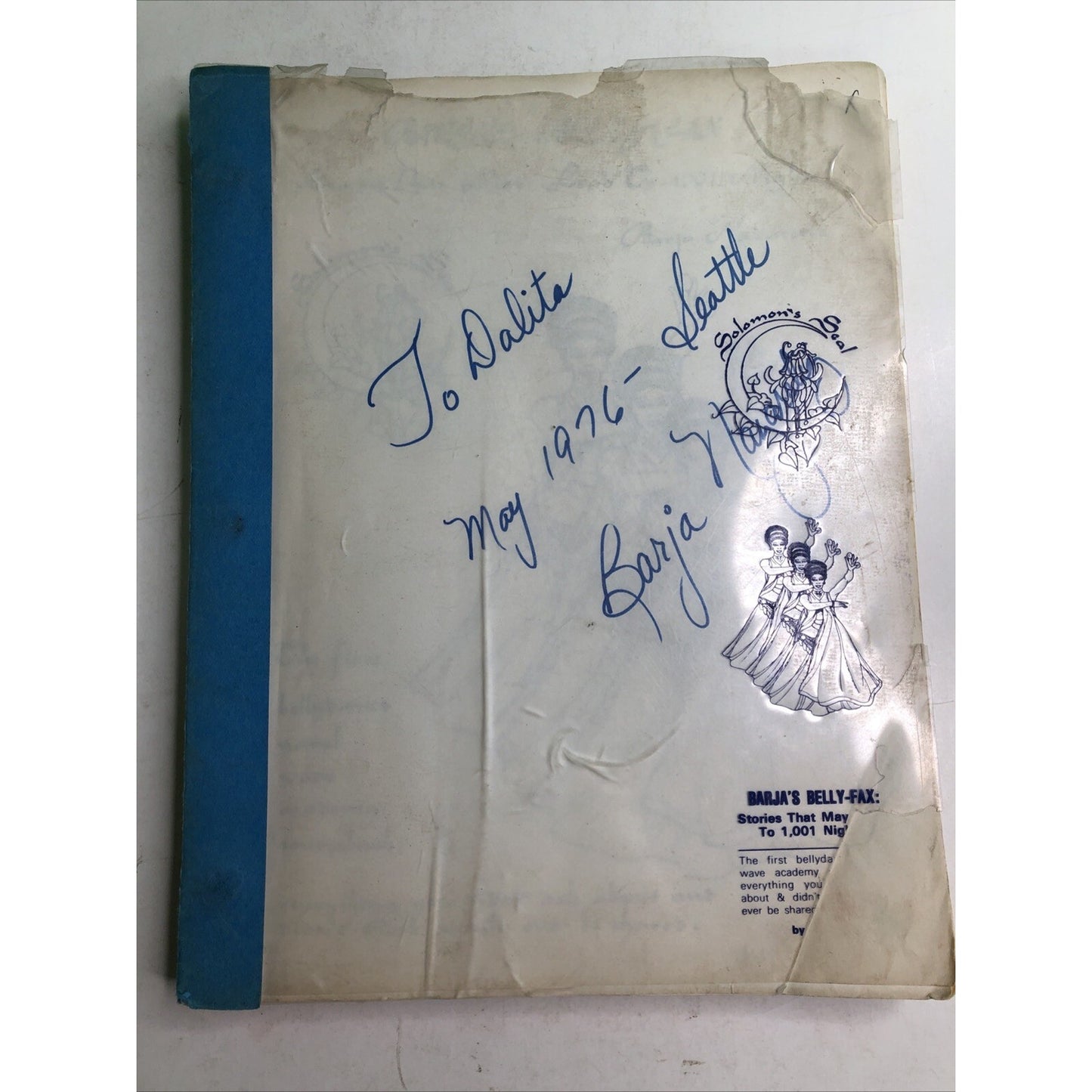 Barja’s Belly Fax By Barja Nazaretiz SIGNED Belly Dance Sourcebook Bellydance