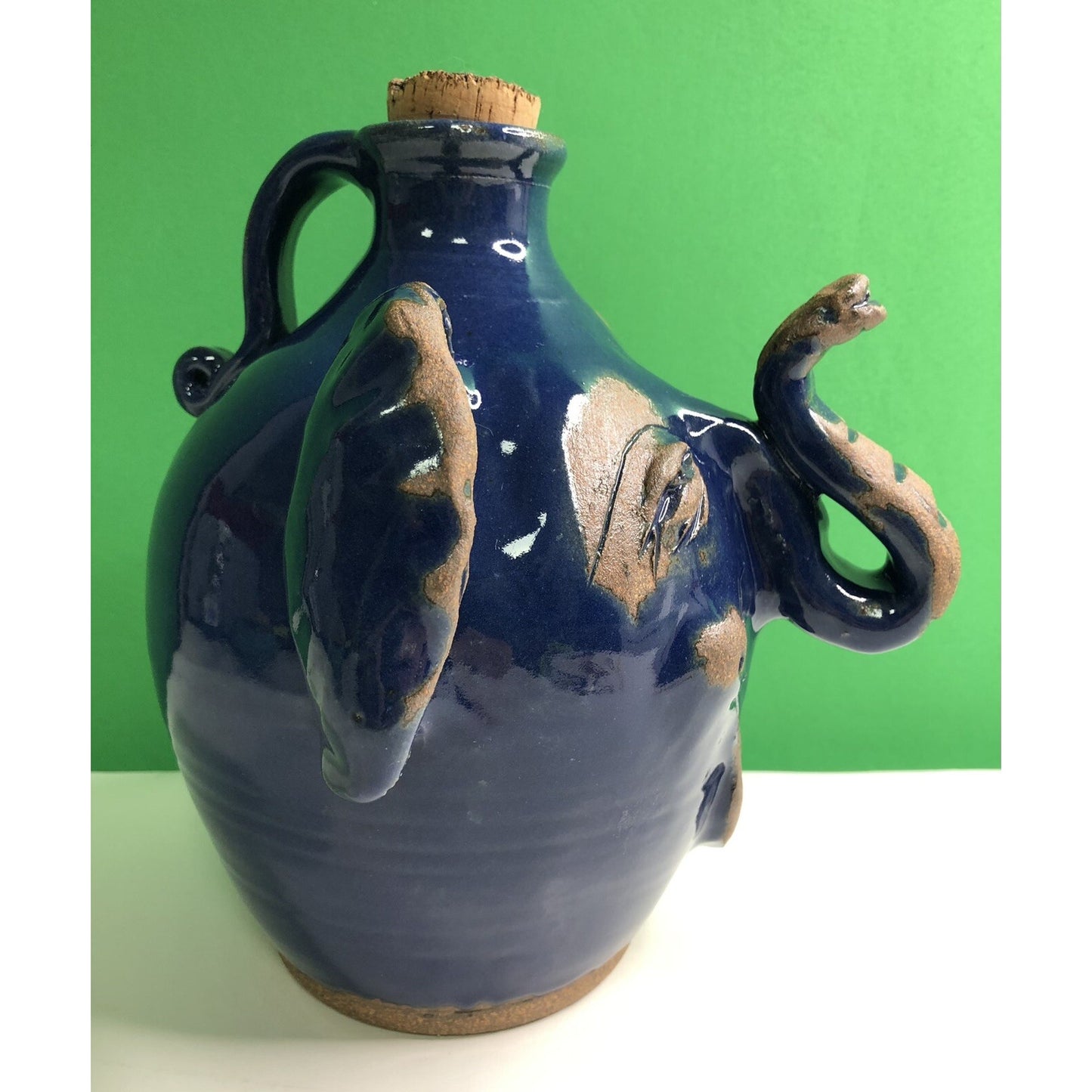 Vintage MUD DABBER’S ELEPHANT JUG North Carolina Art Pottery With Flyer