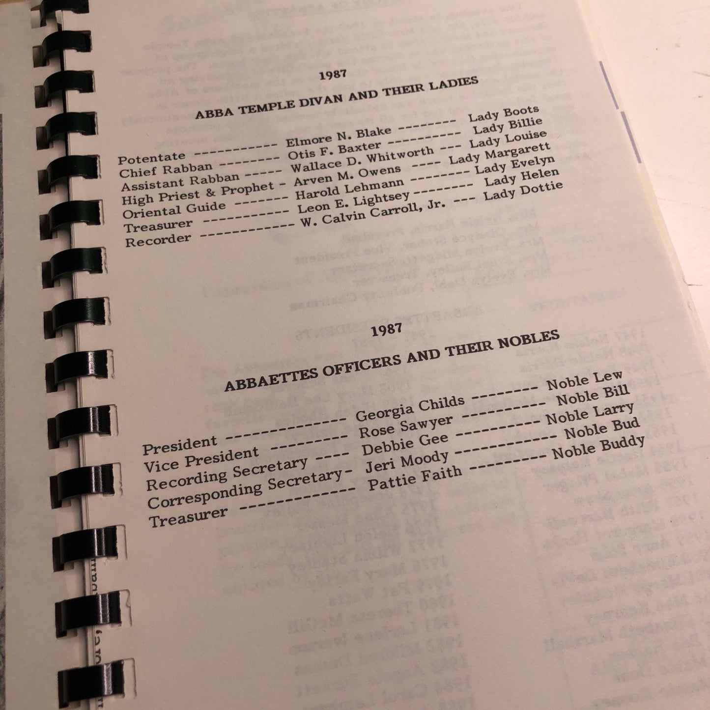 1987 Cookbook Mobile Alabama Abba Temple Shriners Abbaettes Recipes