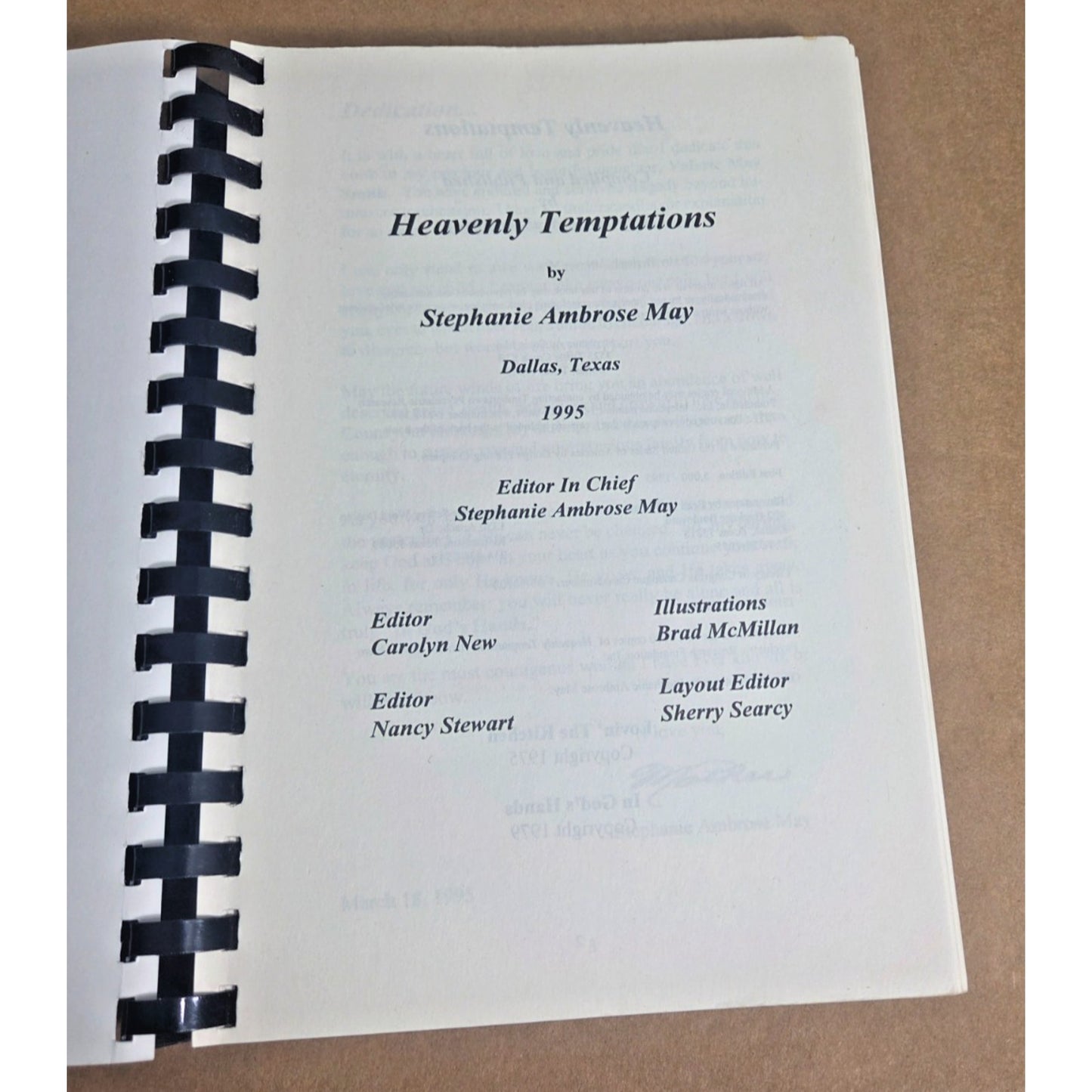 Signed Heavenly Temptations Cookbook 1995 Stephanie Ambrose May Dallas Texas TX