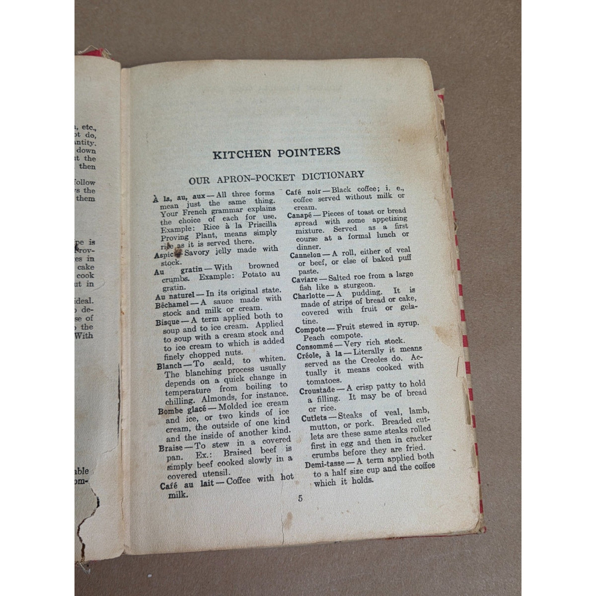 Vintage Modern Priscilla Cook Book Red White Striped Antique 1920s Cookbook