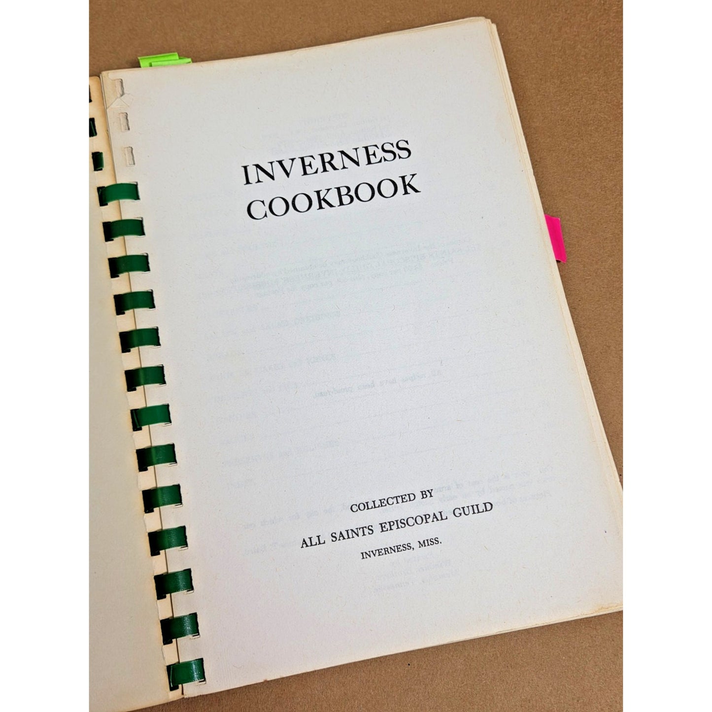 Vintage 1975 Inverness Mississippi Cookbook All Saints Episcopal Guild Southern