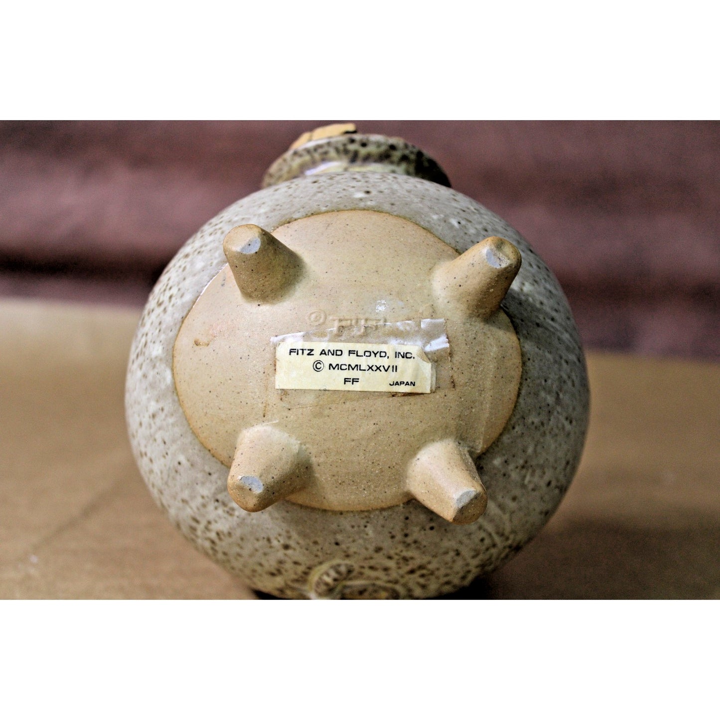 Rare Vintage Fitz and Floyd Ceramic Piggy Bank 1977 Japan, Rustic Unusual Unique