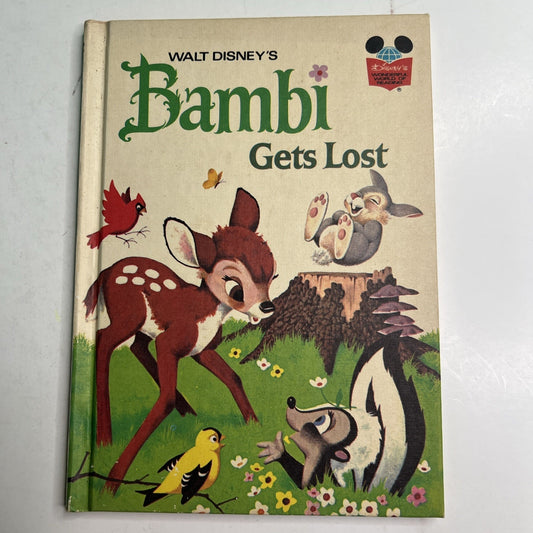 Vintage 1972 Walt Disney's Wonderful World of Reading, Bambi Gets Lost Book.