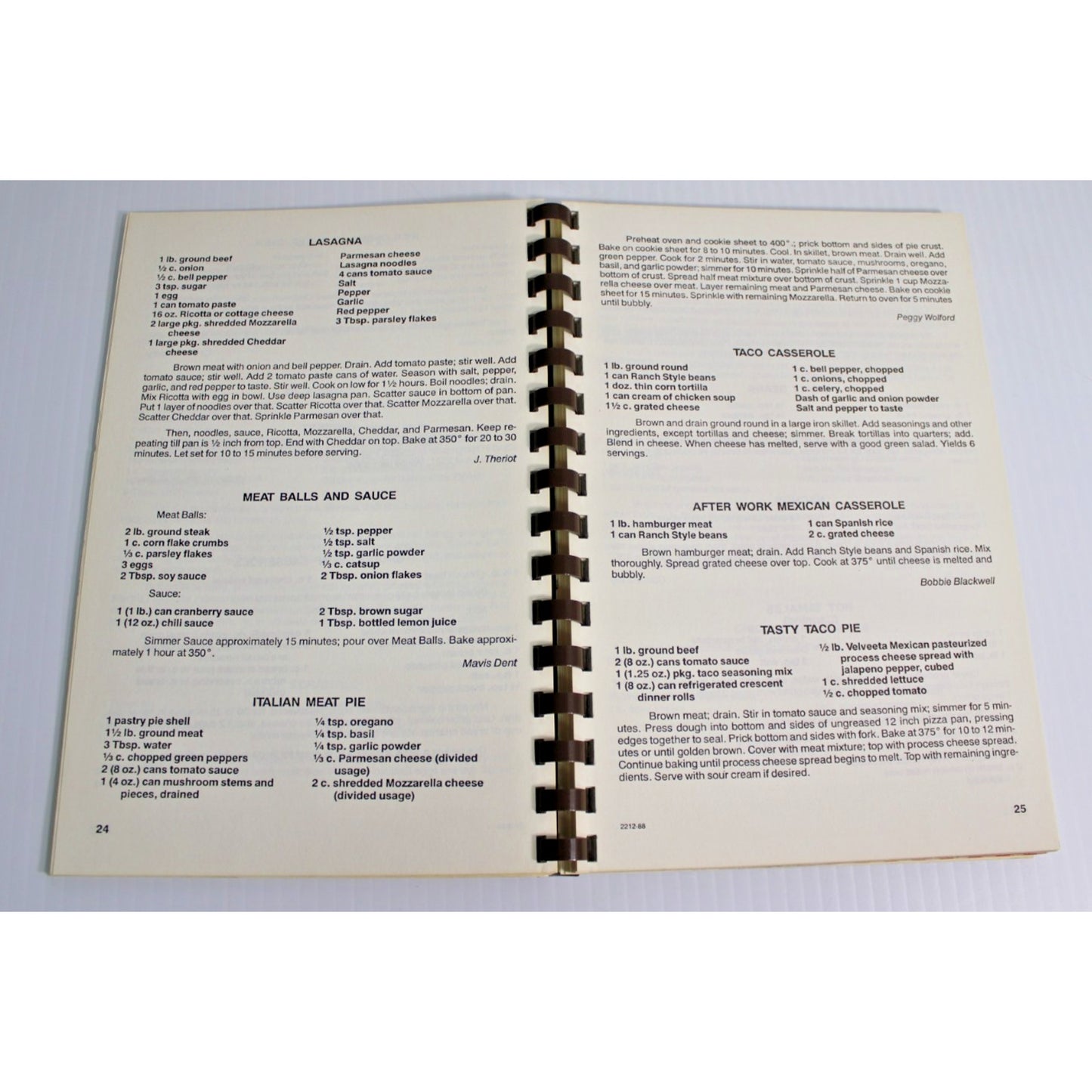 Vintage 1989 Jefferson County Sheriff's Dept Treasured Recipes Cookbook
