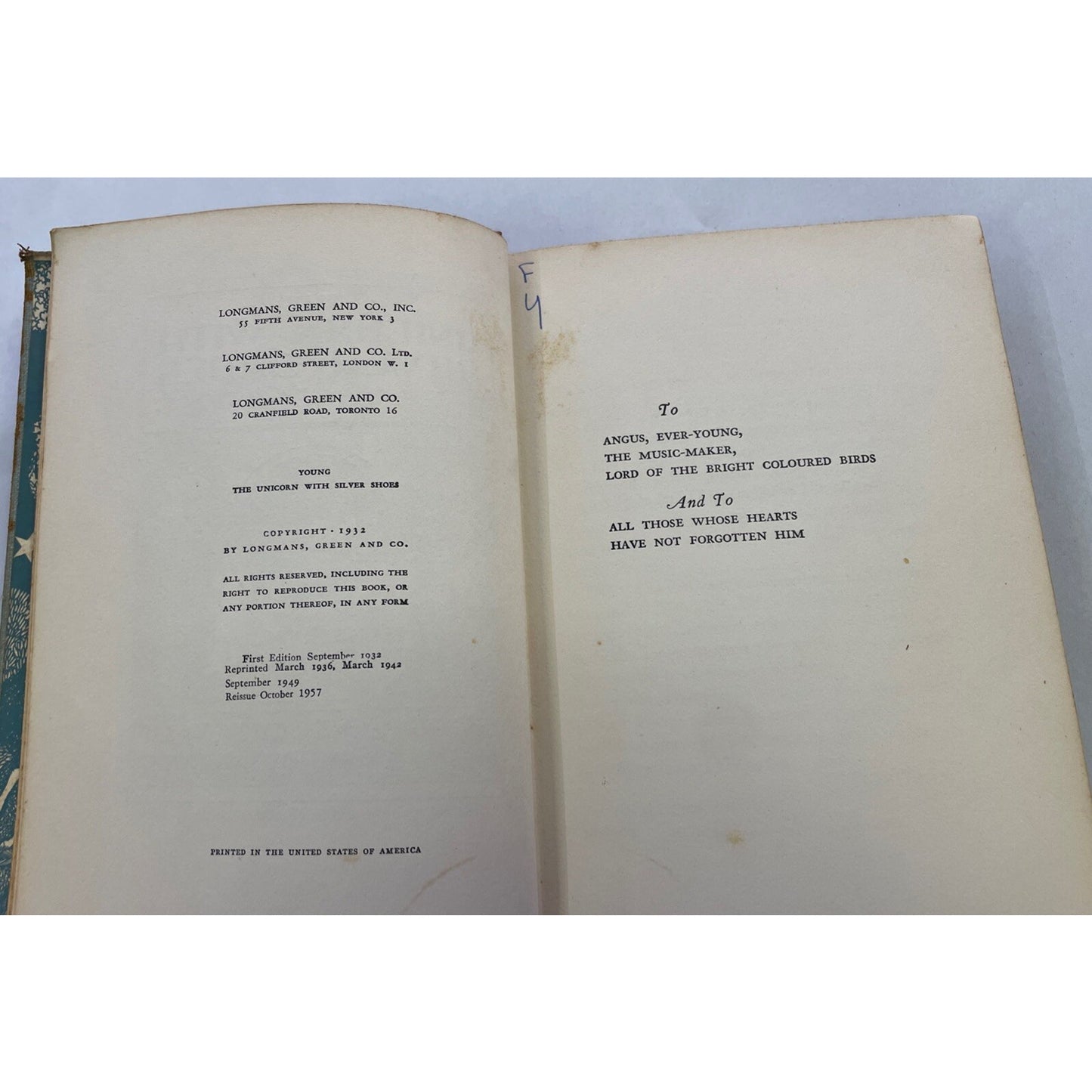 The Unicorn with the Silver Shoes by Ella Young (Hardcover, 1957, Reprint) Rare