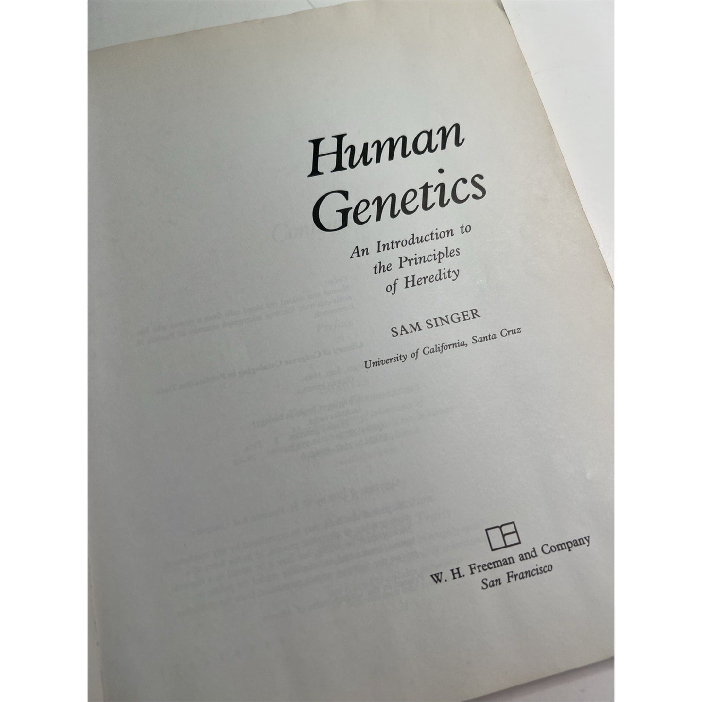 1978 PB Human Genetics Principles Of Heredity by Sam Singer