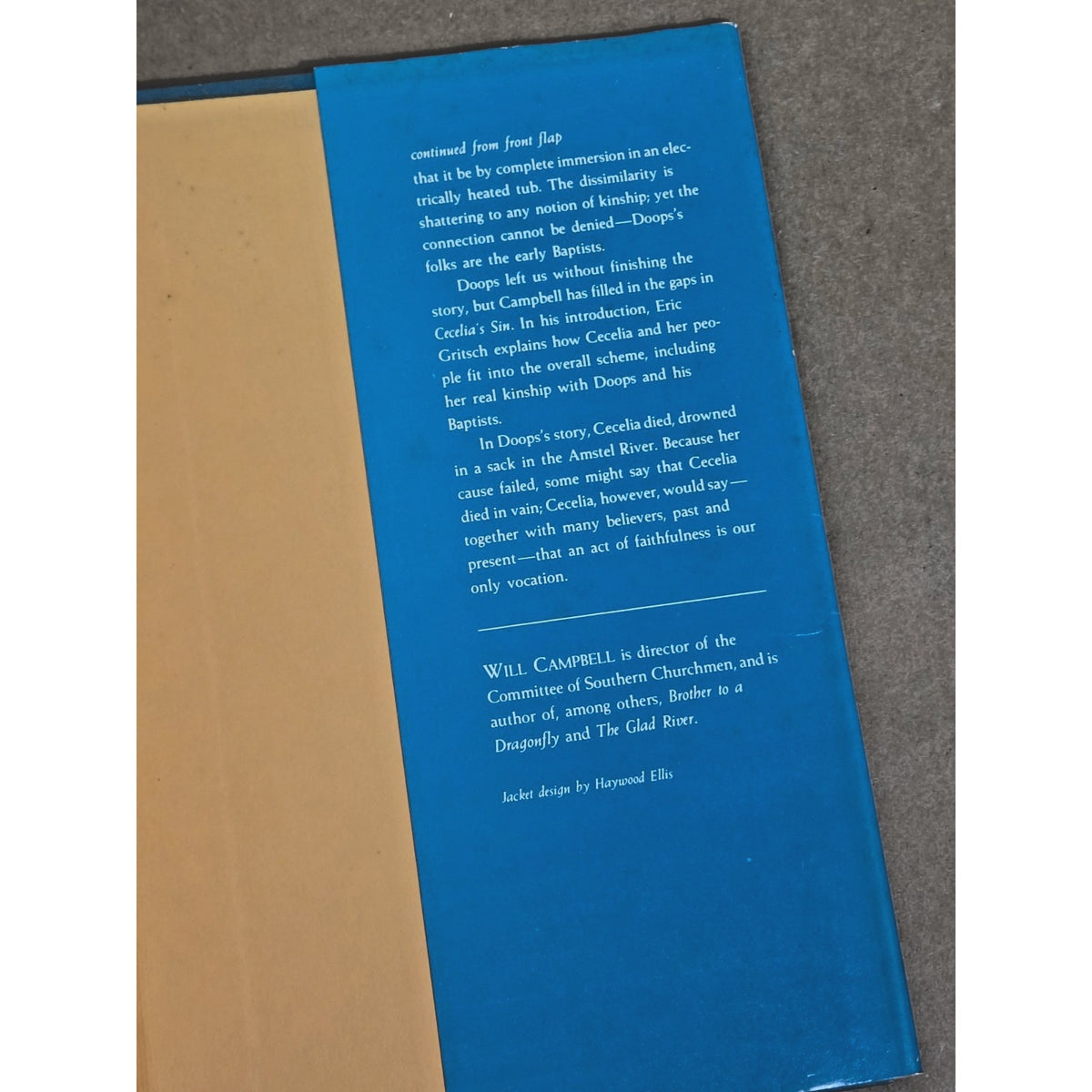 Cecelia’s Sin by Will D. Campbell (1983) Hardcover - Mercer University Press