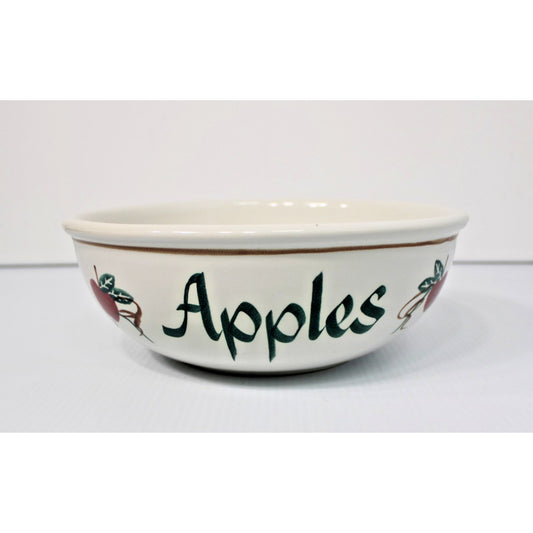 Vintage Chaparral Pottery Large "Apples" Bowl Country Fruits 11.5" Centerpiece
