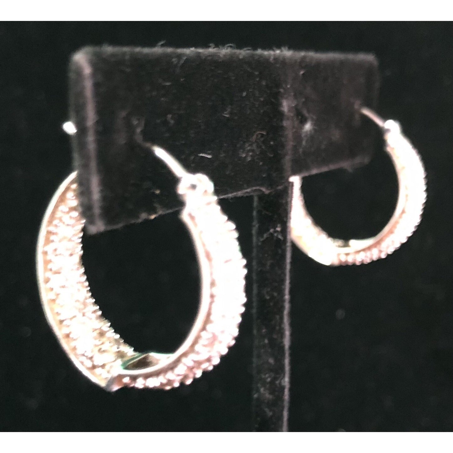 Vintage Sterling Silver Pave Set Rhinestone Earrings