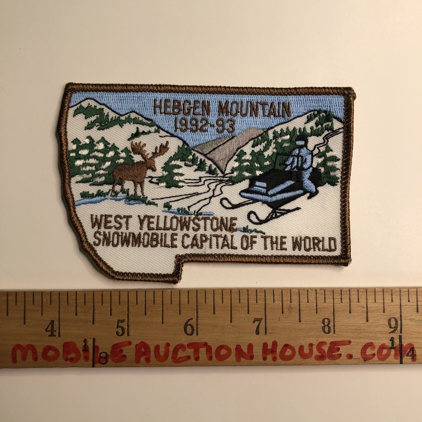 1992-1993 Hebgen Mountain WEST YELLOWSTONE Snowmobile Capital Embroidered Patch