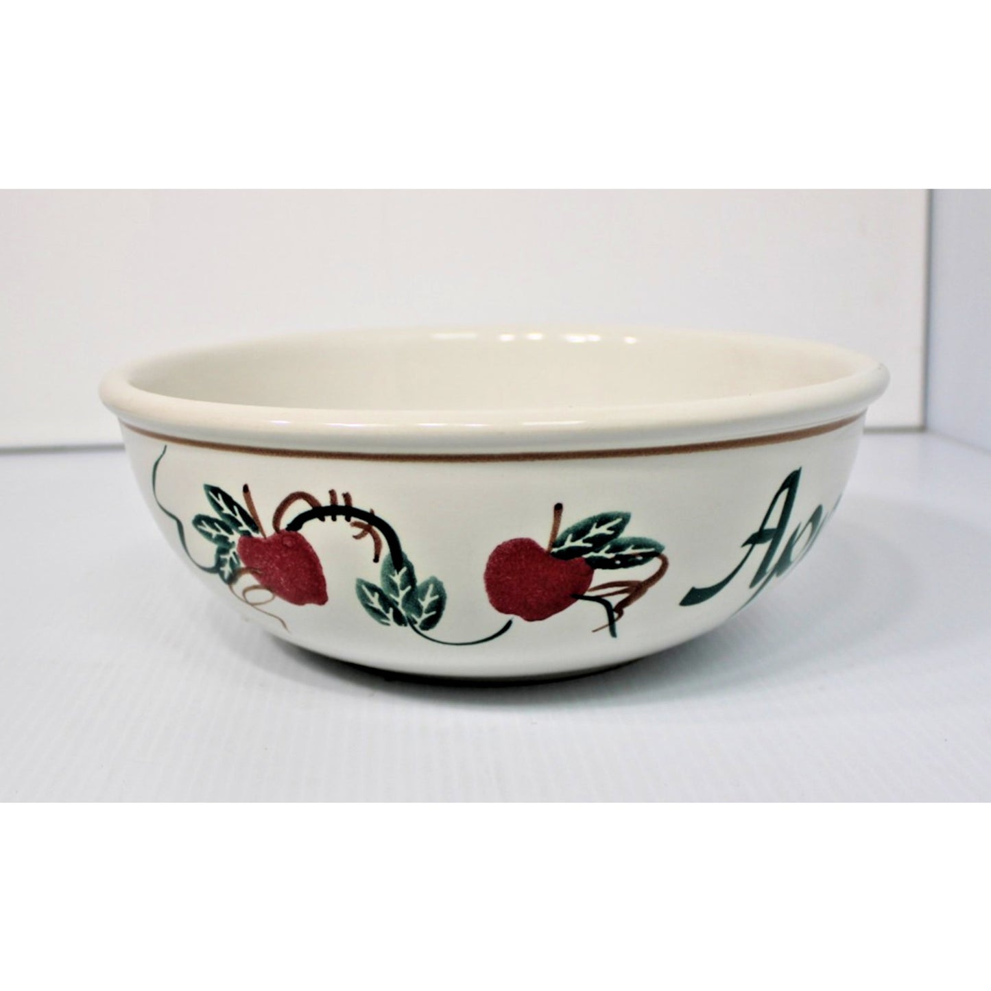 Vintage Chaparral Pottery Large "Apples" Bowl Country Fruits 11.5" Centerpiece