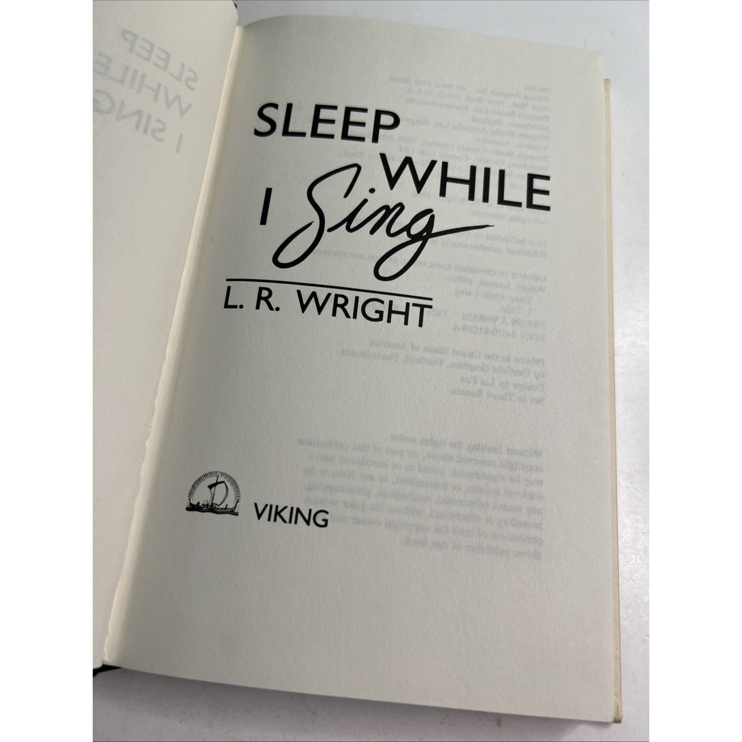 Sleep While I Sing Hardcover by Laurali R. Wright 1986