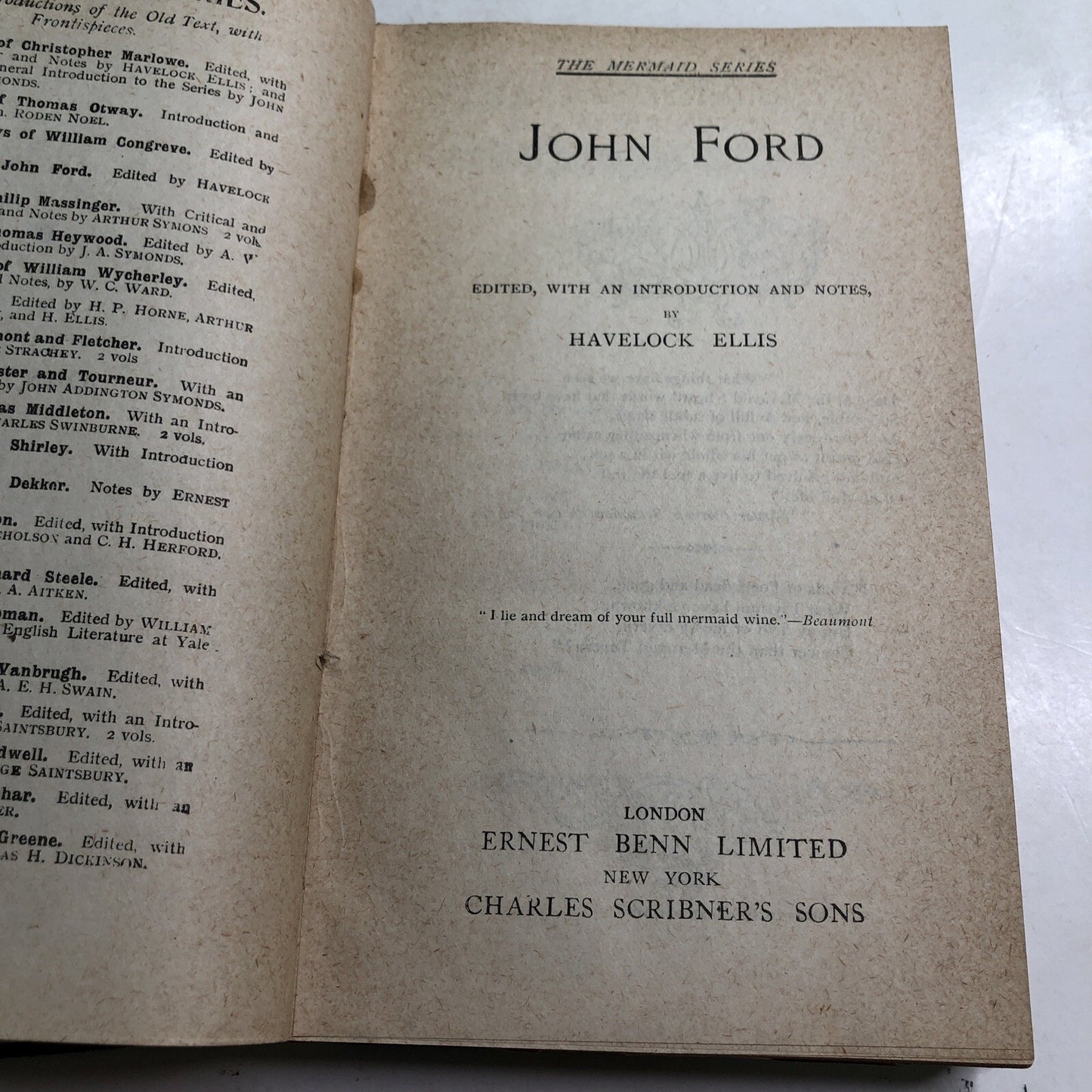 The Mermaid Series John Ford ca1900 HC Edited Havelock Ellis Front Cover Damage