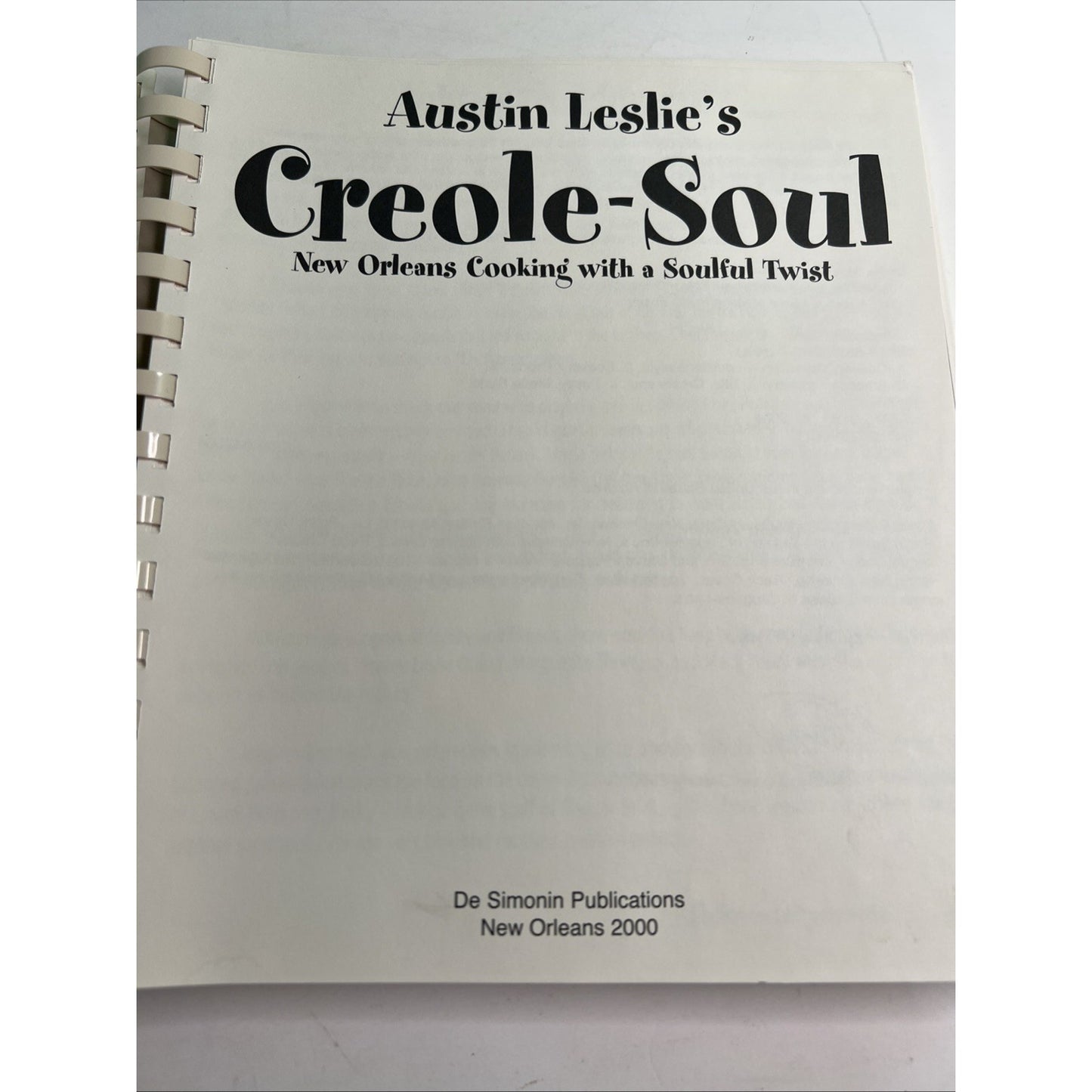 Austin Leslie's Creole-Soul New Orleans’ Cooking Soulful Twist *SIGNED* 2000