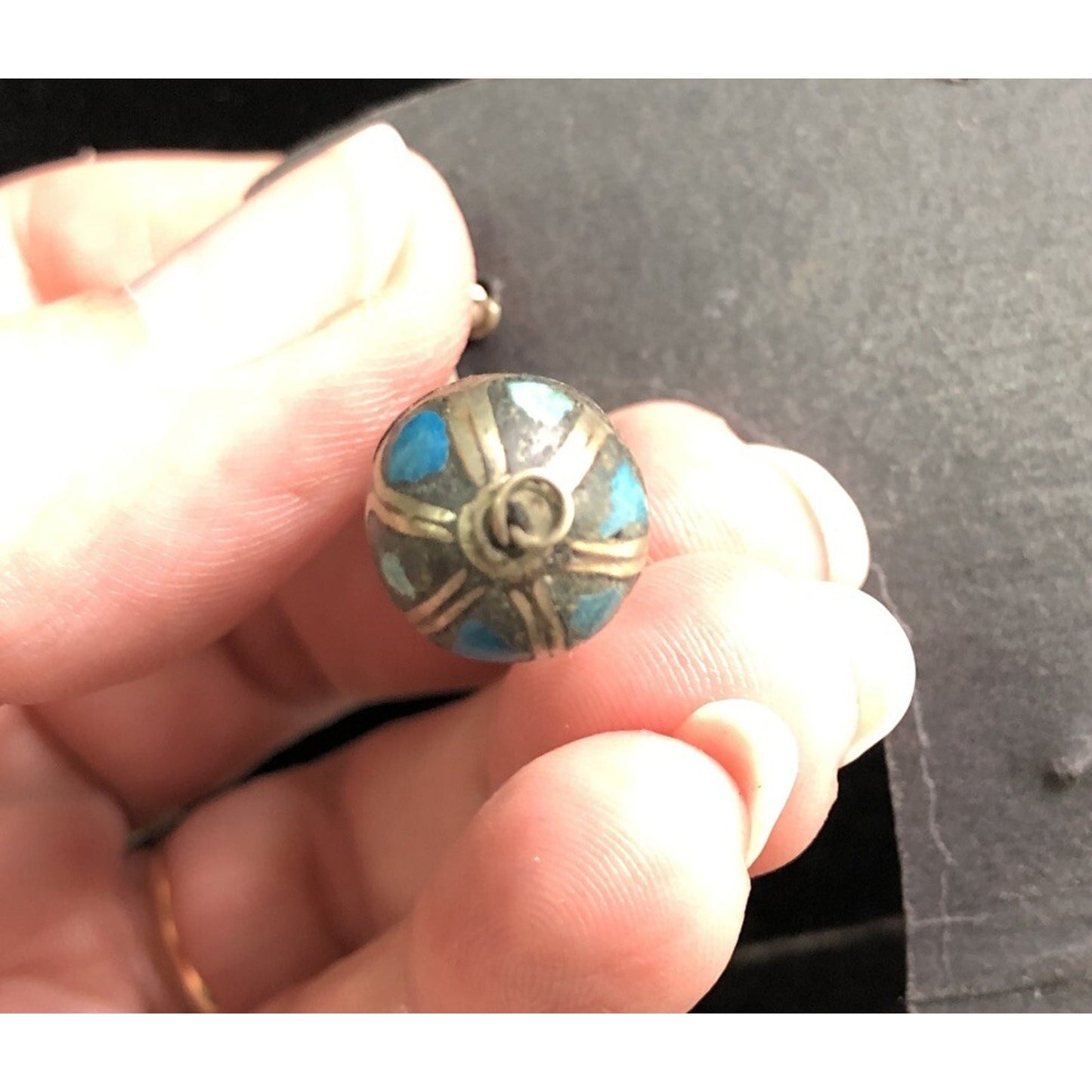 Unique Vintage Screw Back Turquoise Or Lapis Dangle Earrings