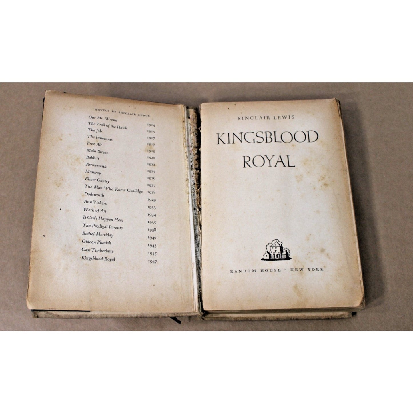 1947 First Edition Kingsblood Royal- Sinclair Lewis Stated 1st Printing, Ex-Lib.