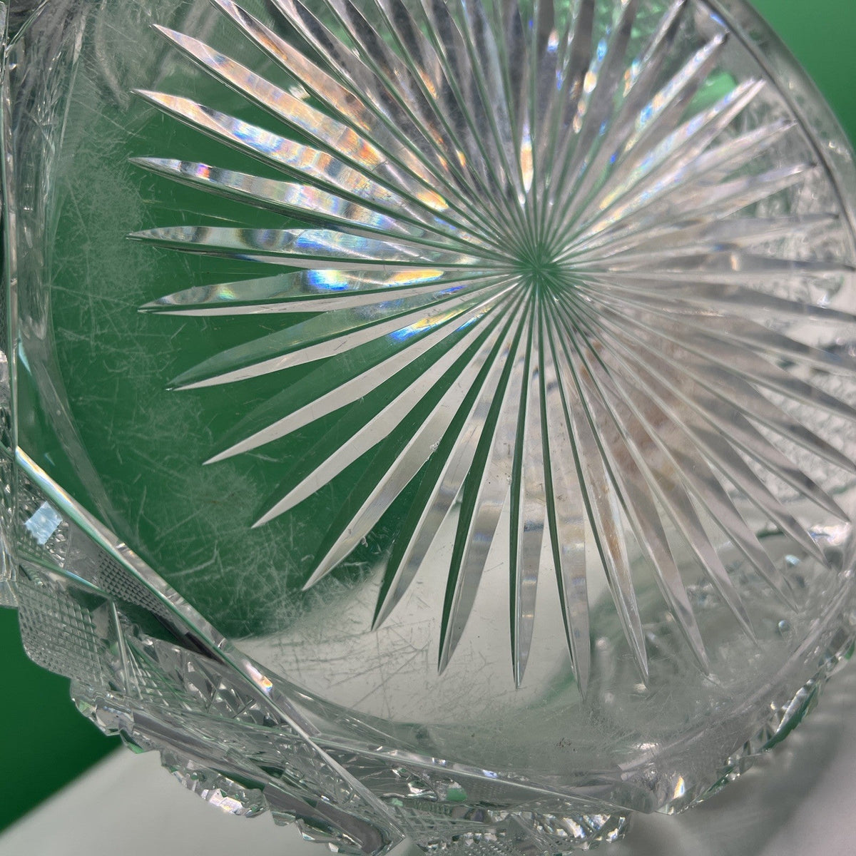 Elegant Vintage Cut Crystal Bowl 7.5” Diameter
