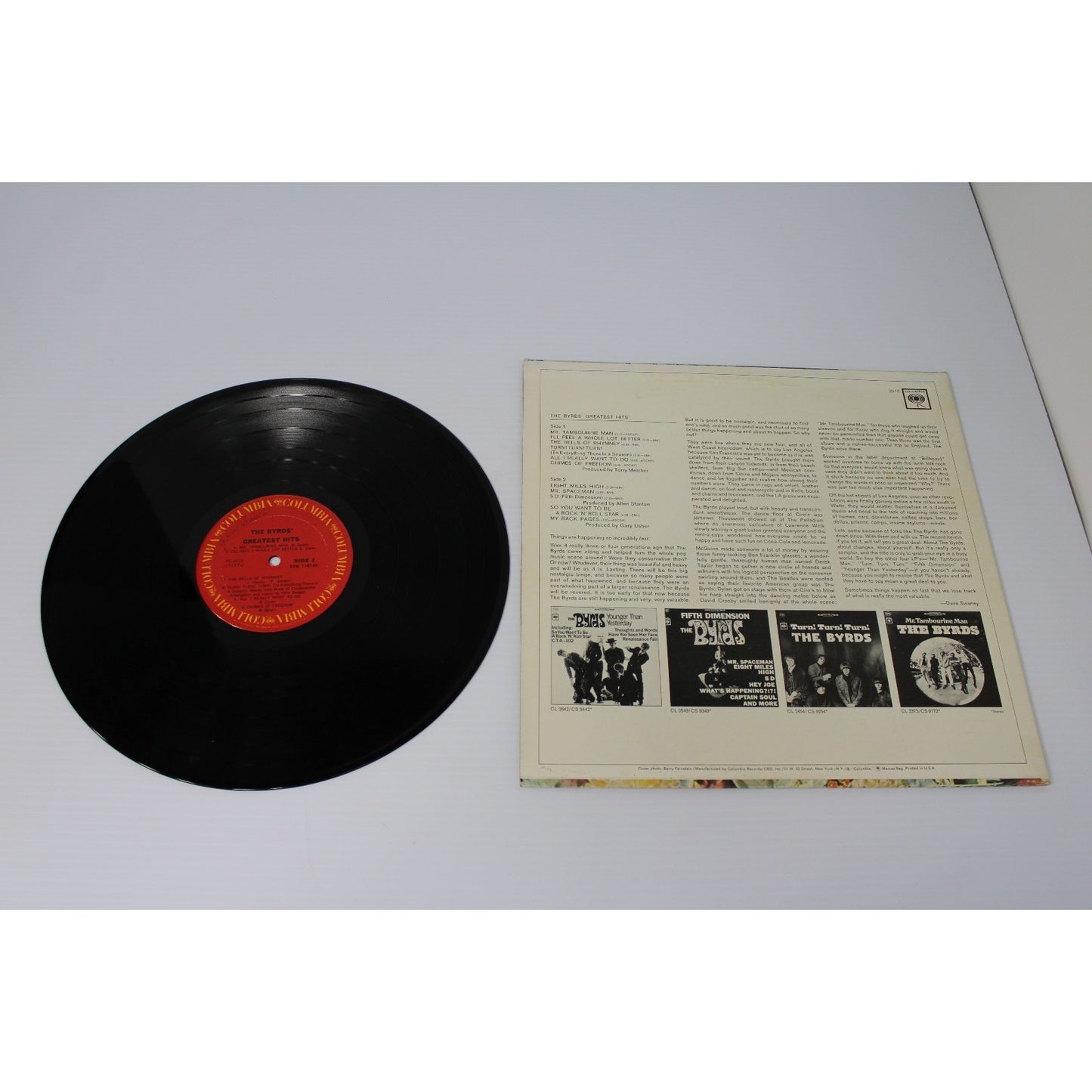 The Byrds- Greatest Hits, 1967 Columbia CS 9516 Vintage 60s Vinyl LP Album- EX