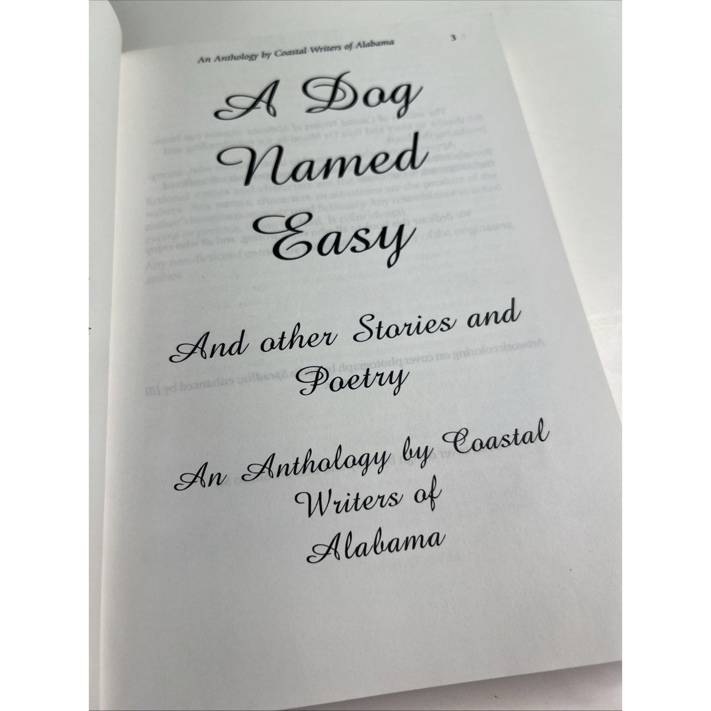 A Dog Named Easy And Other Stories And Poetry PB Anthology Alabama Writers AL