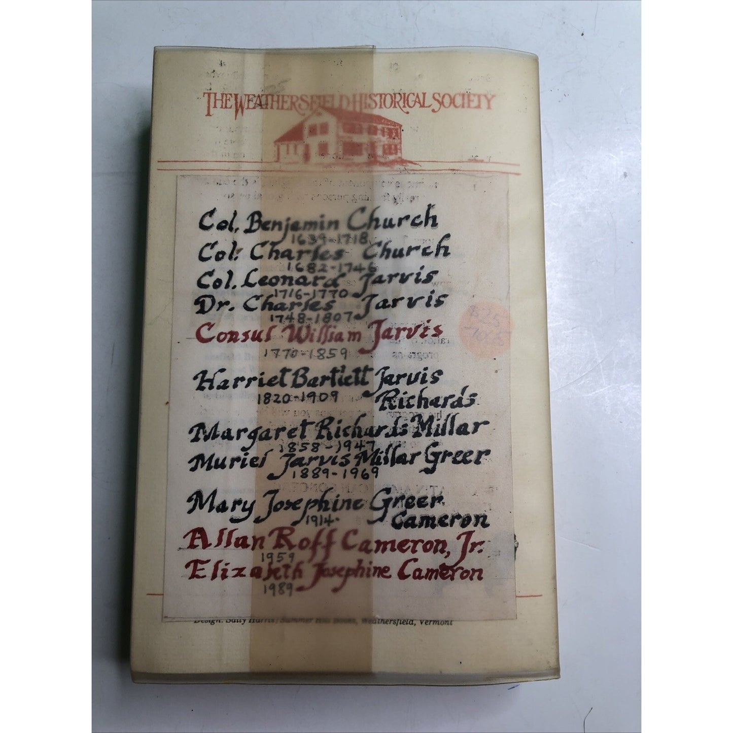 The Life and Times of Hon. William Jarvis of Weathersfield, Vermont 1991 CUTTS