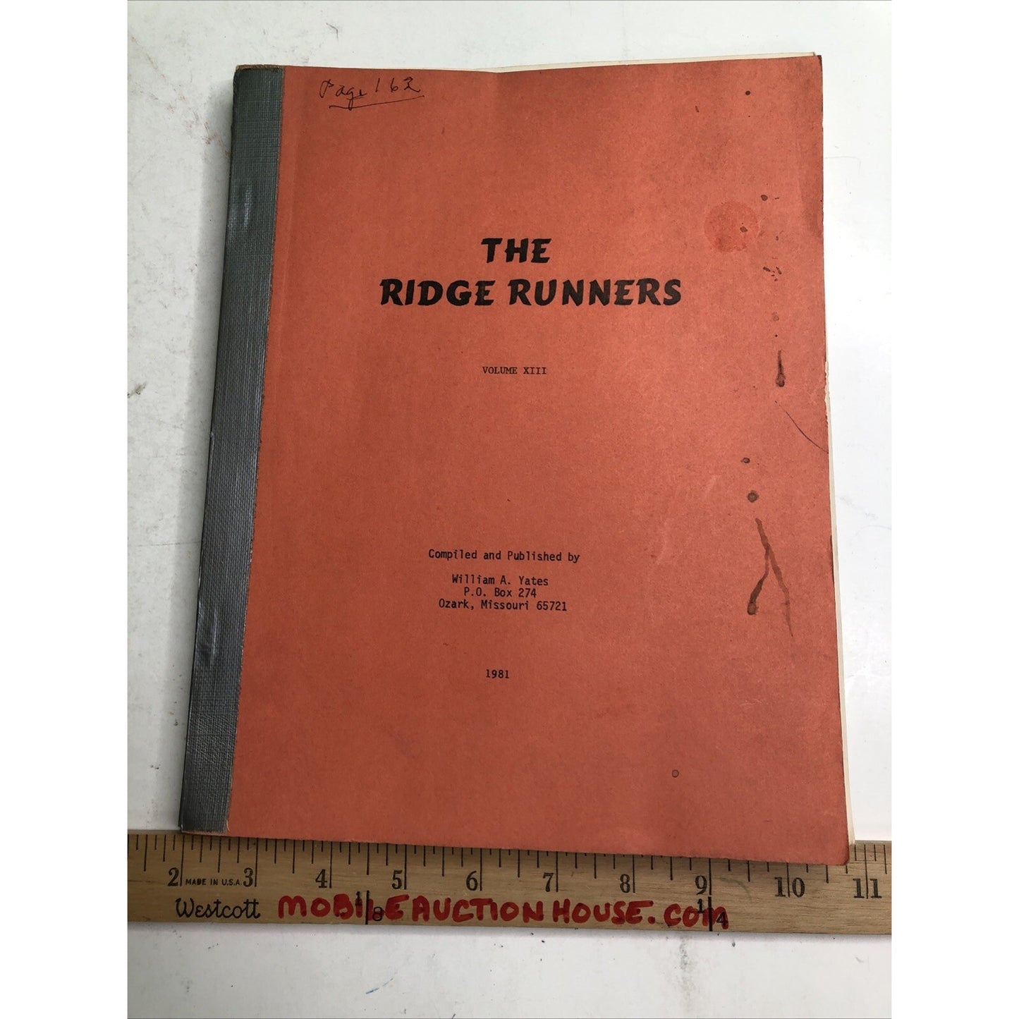 Ridge Runners Volume X111 1981 William Yates Genealogy Pedigree Family Record