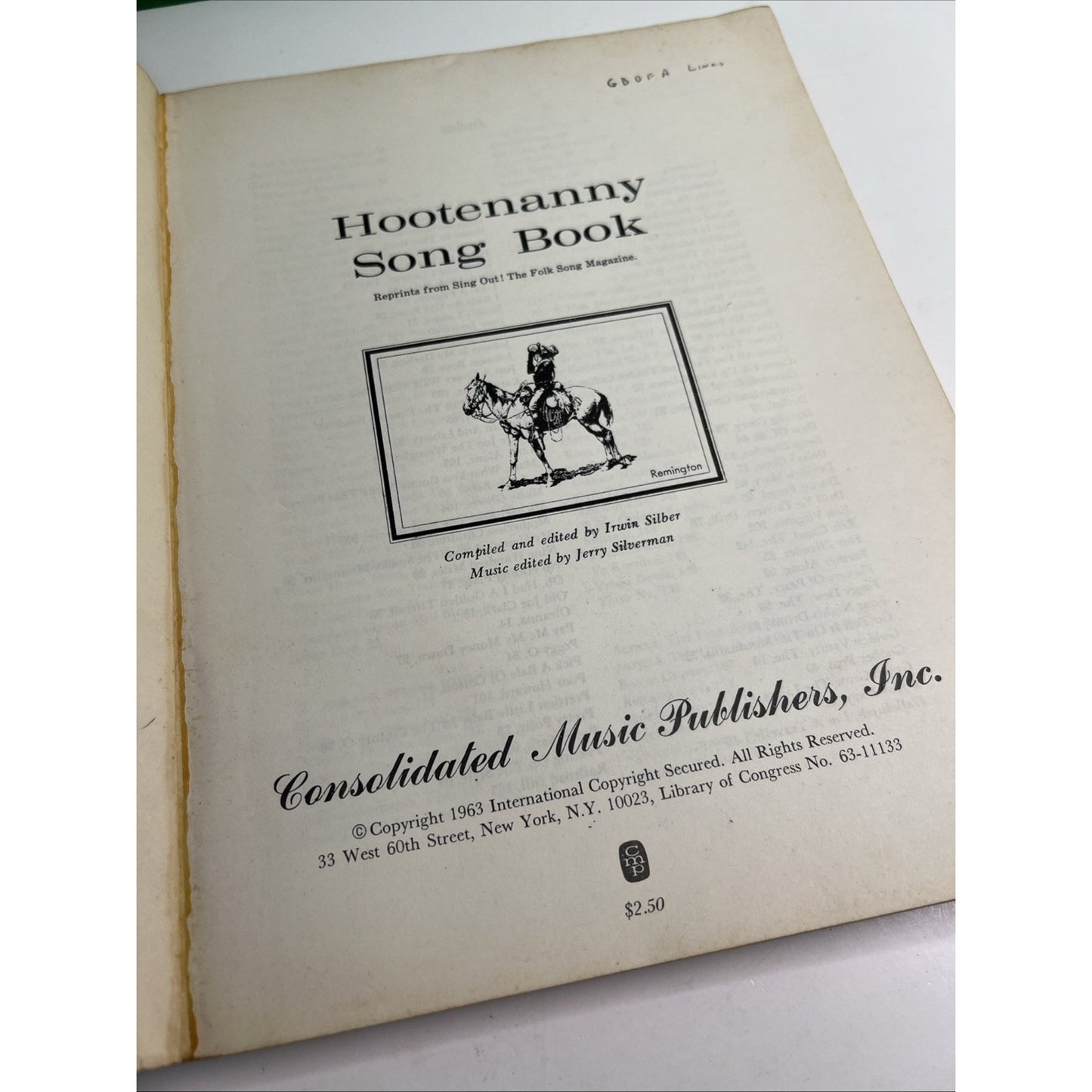 Hootenanny Song Book 1963 Volume 44 Music For Millions Series