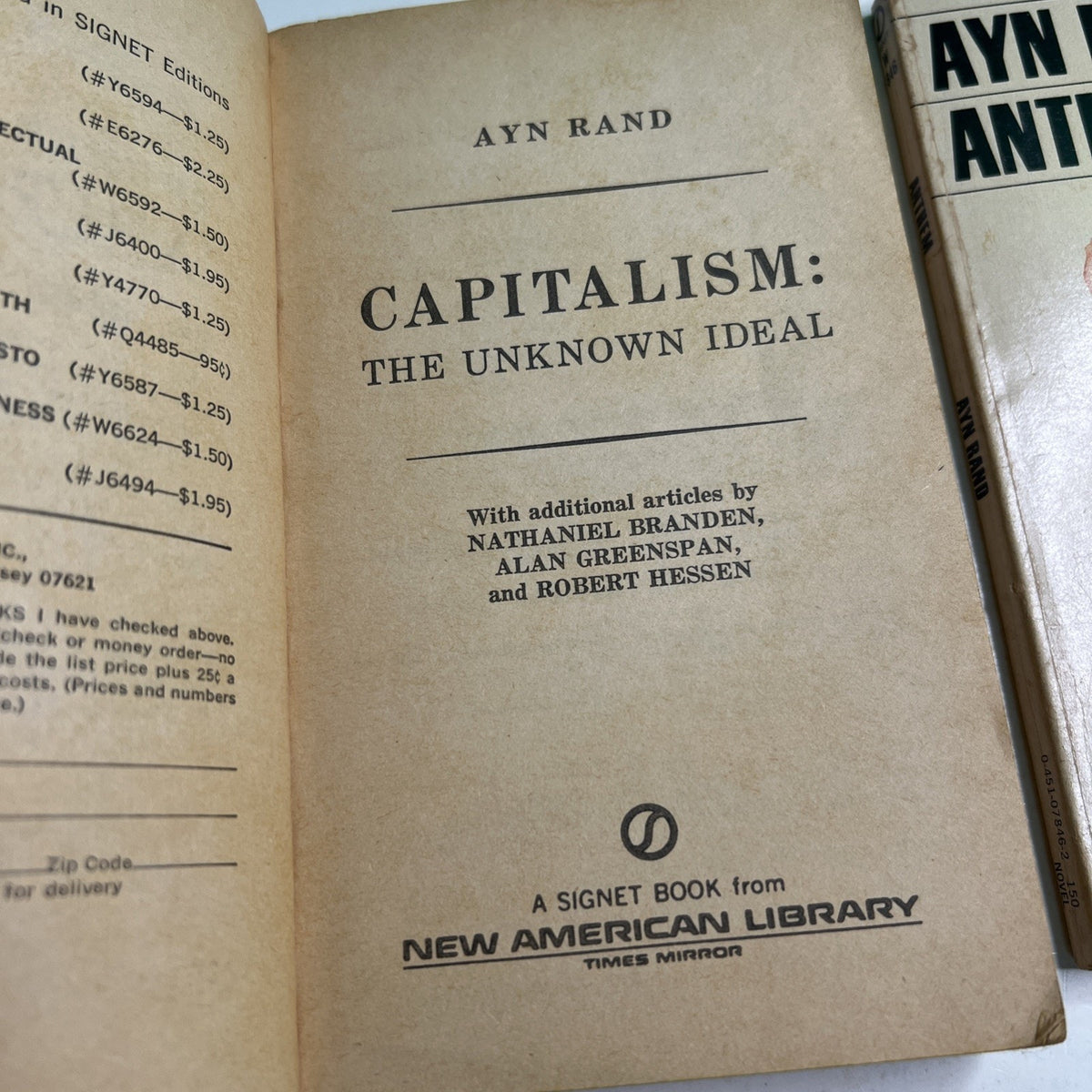 Ayn Rand Lot 2 Anthem & Capitalism Signet PB