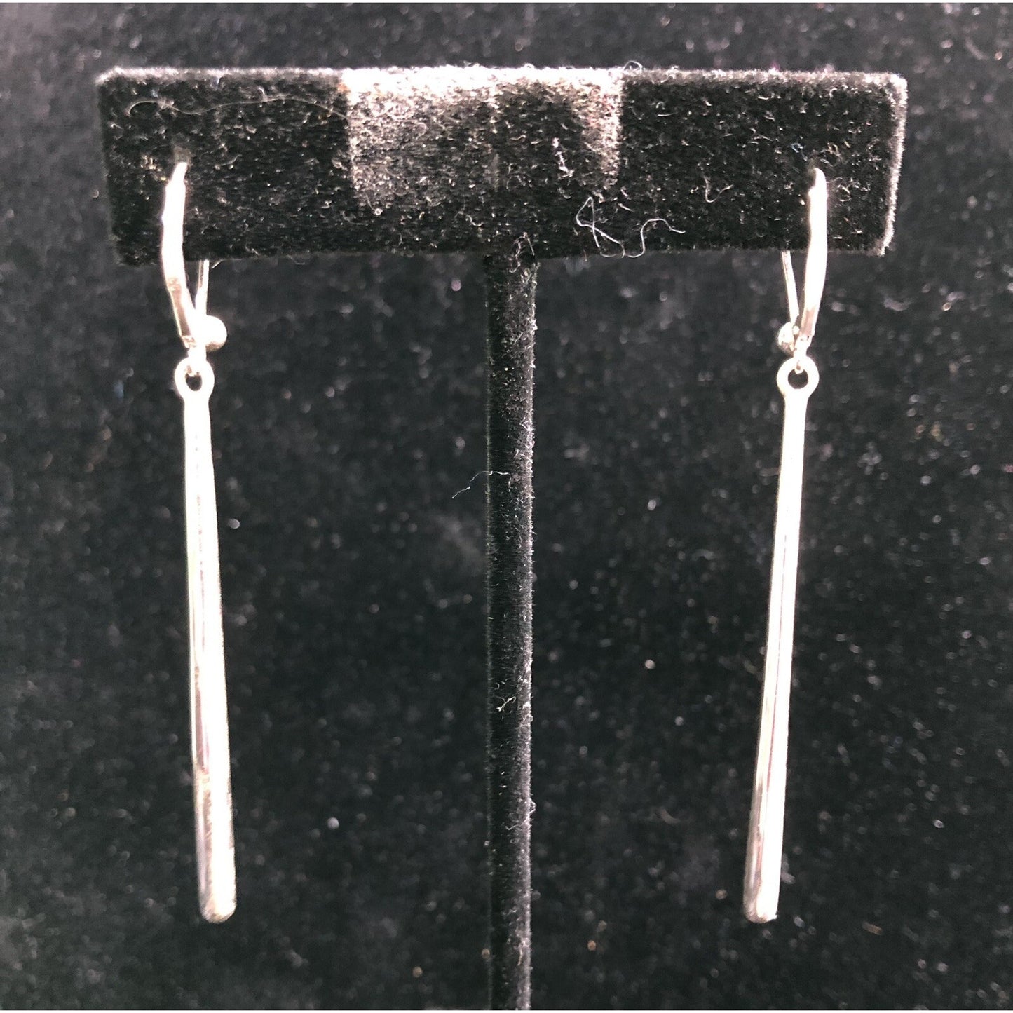 Vintage Sterling Silver .925 Drop Dangle Earrings Retro Cool Style Lever Back