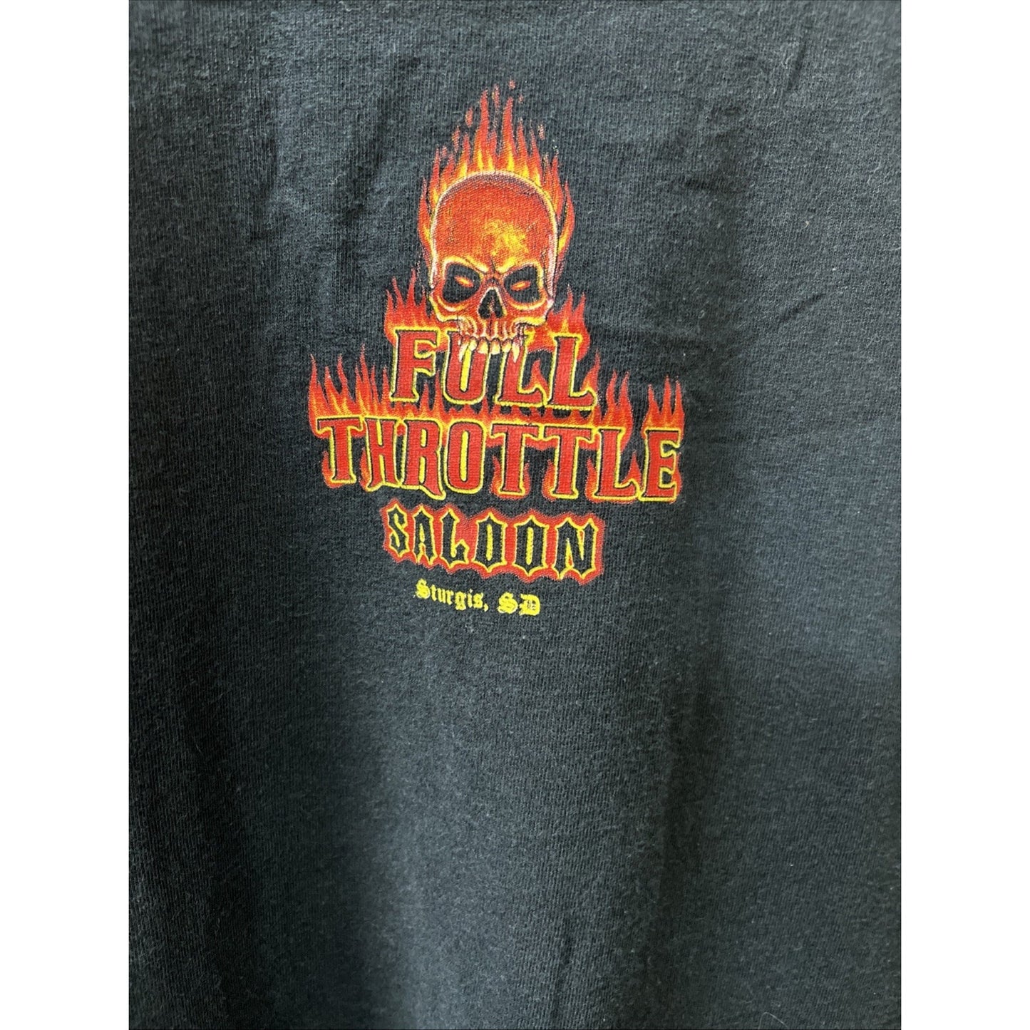 FULL THROTTLE SALOON Sturgis Men's Skull Biker Bar Motorcycle T-Shirt XL
