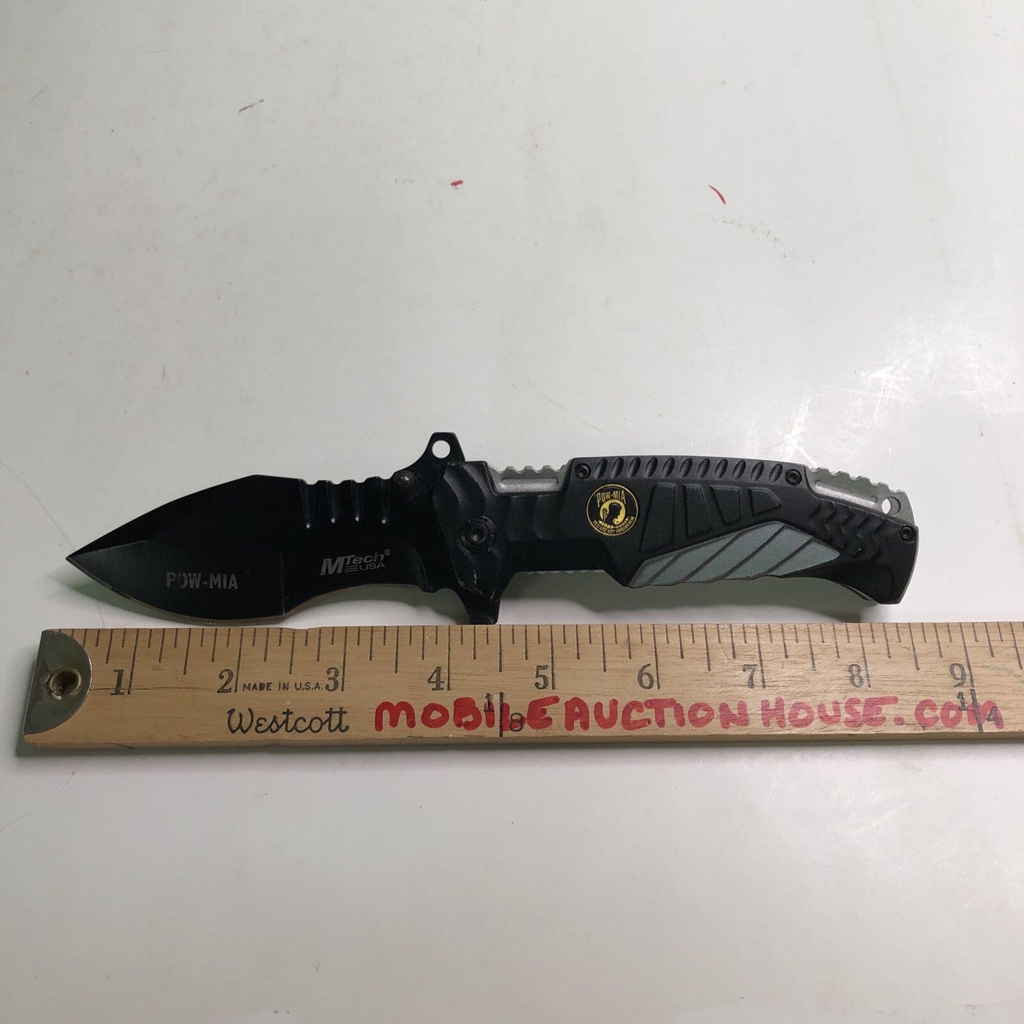 MTech POW/MIA A/O Folding Knife Black Stainless Blade Aluminium Handle MT-A944GY