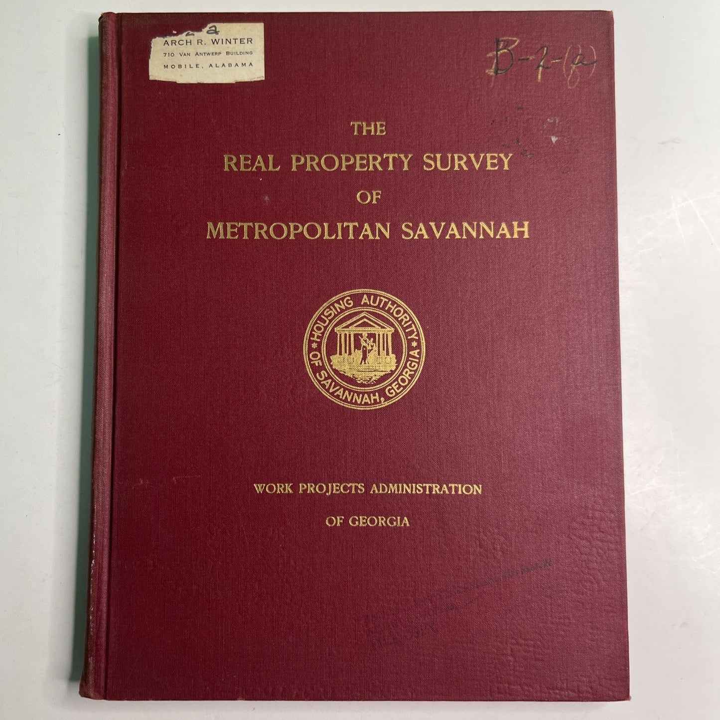 1940 Real Property Land Use Low Income Housing Survey Metro Savannah Georgia HC