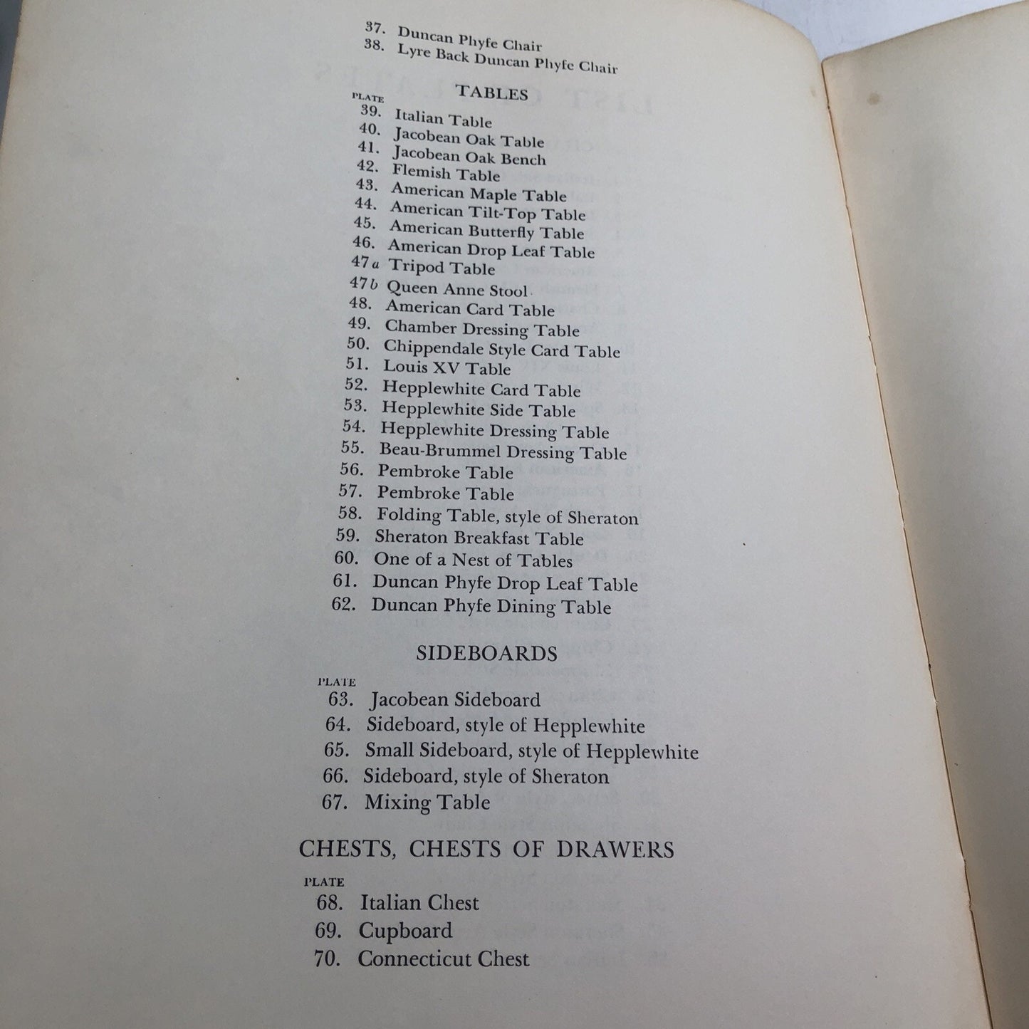 MASTERPIECES OF FURNITURE , IN PHOTOGRAPHS AND MEASURED DRAWINGS Dover 1953