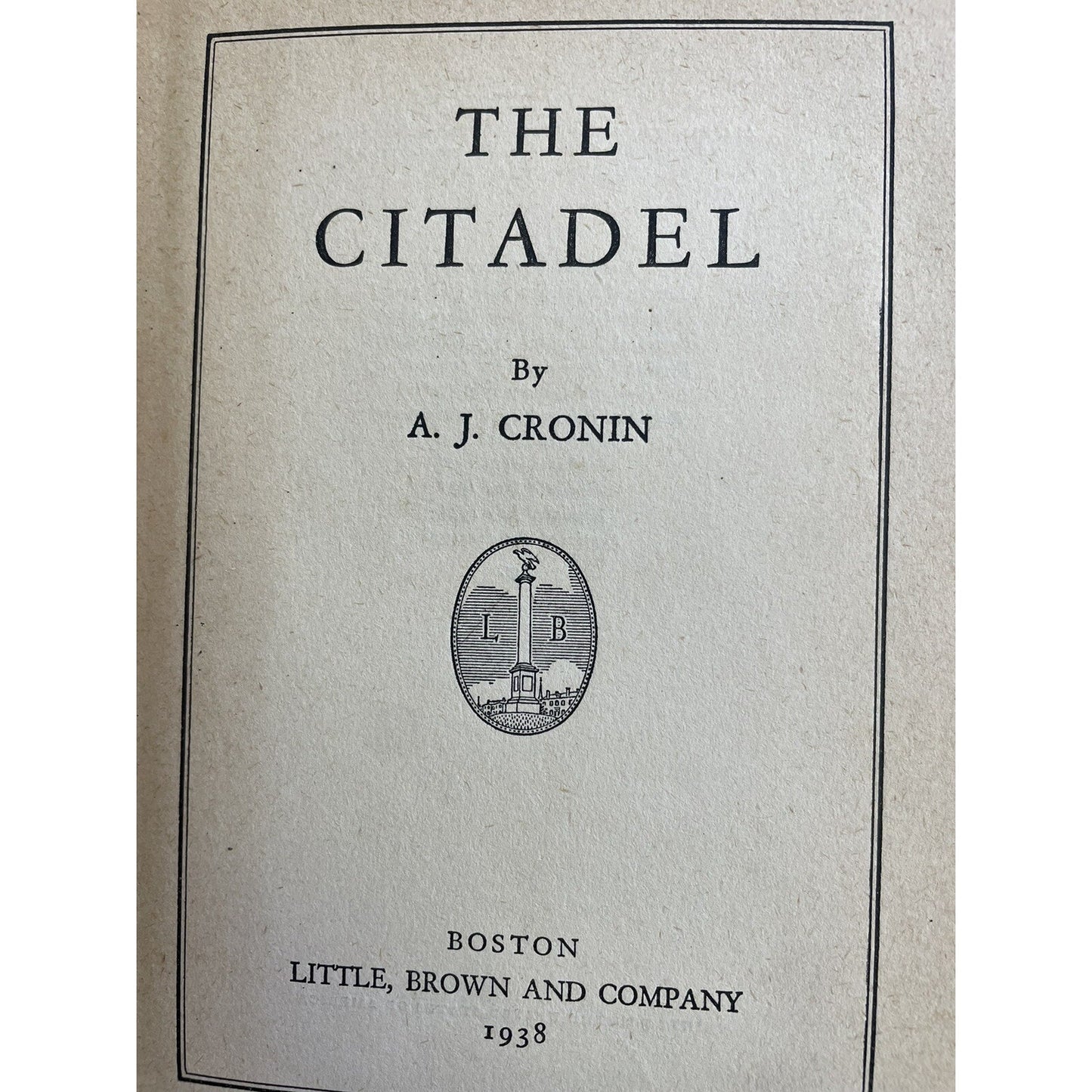 The Citadel 1937 by A.J. Cronin New York USA Vintage Hardcover Book Used